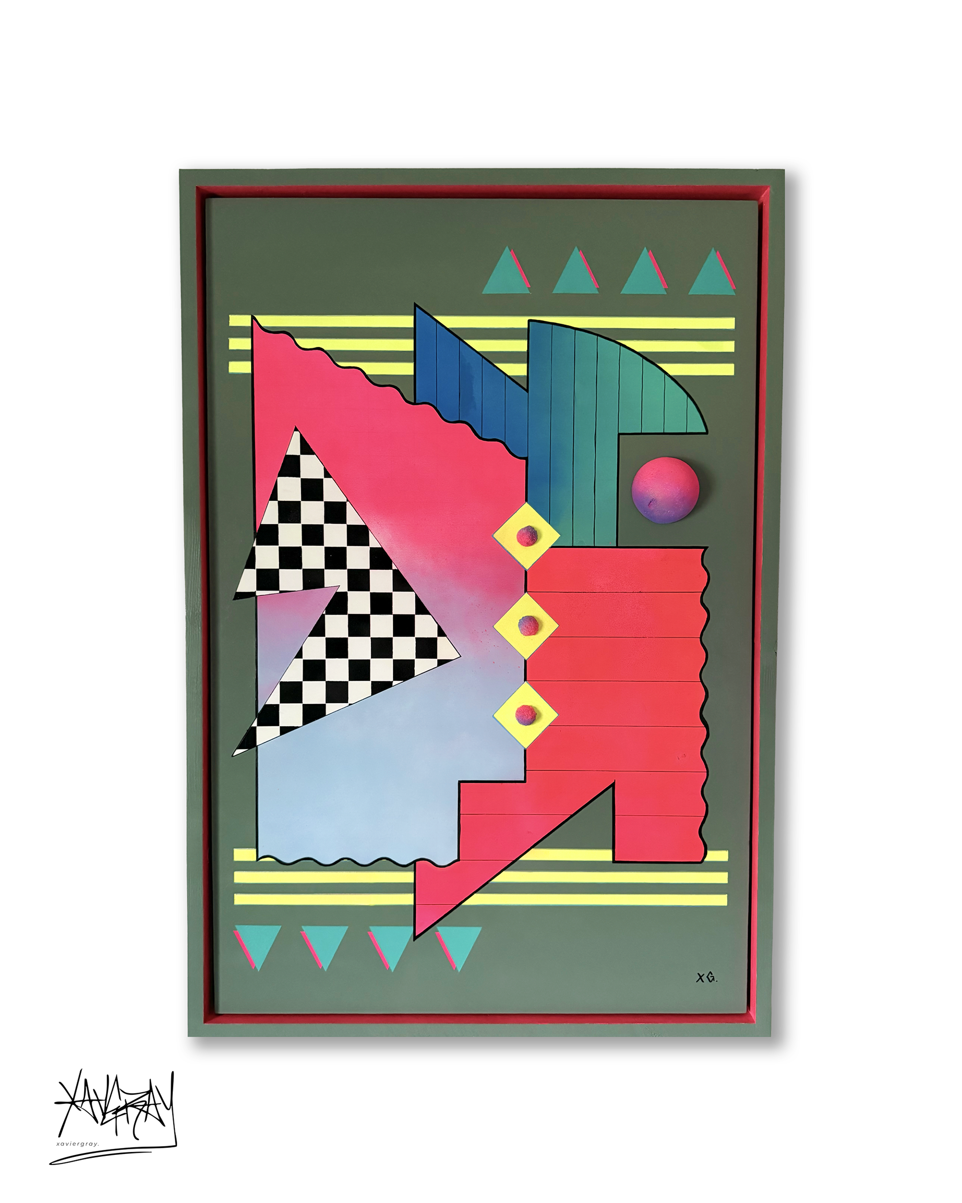 aurora. | 24"W x 36"H | Mixed Media | Hand Built frame