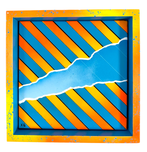 haloRift. | 12x12 Mixed Media on Canvas. Hand built frame.