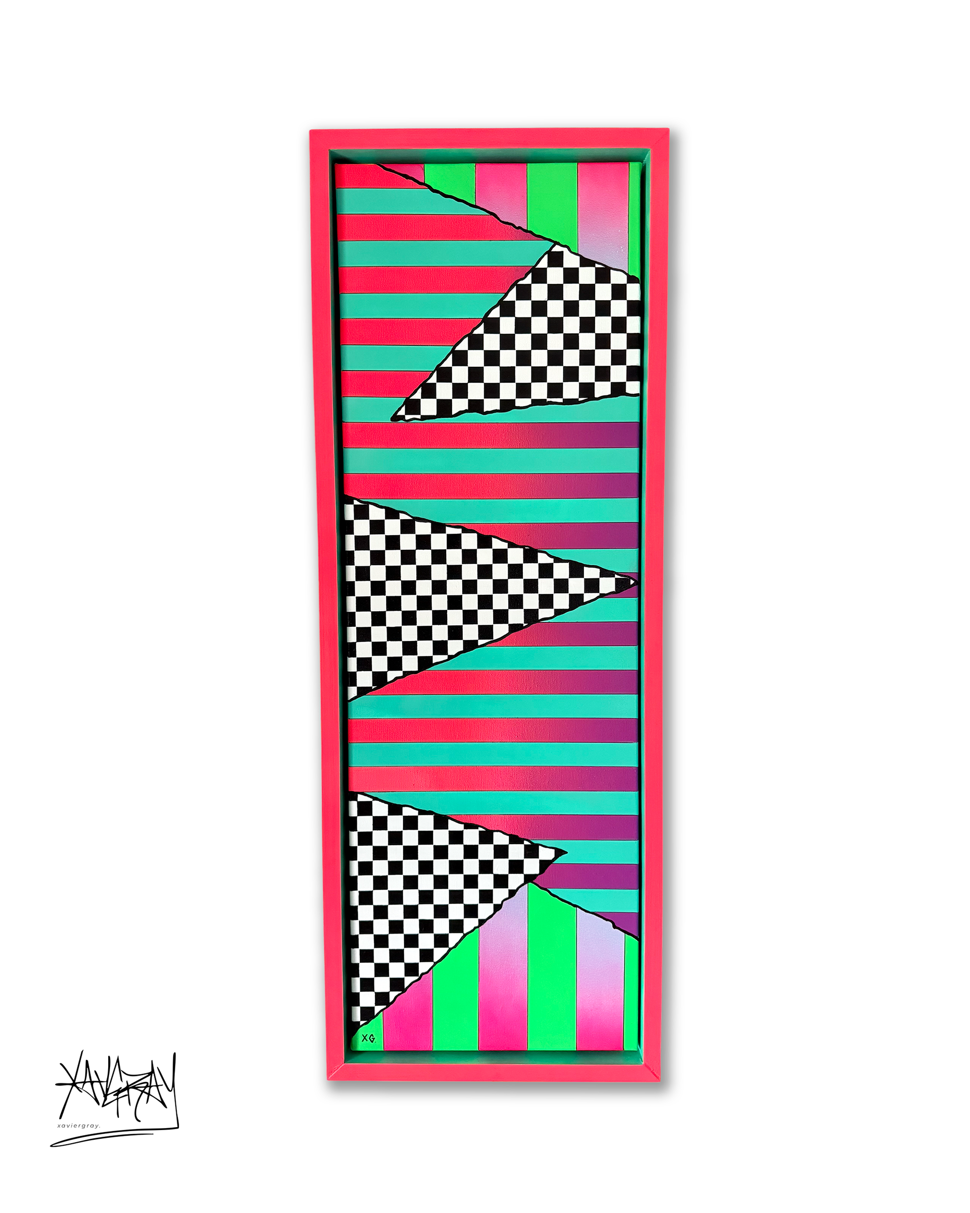 prismDrift. | 12"W x 36"H | Mixed Media | Hand Built frame