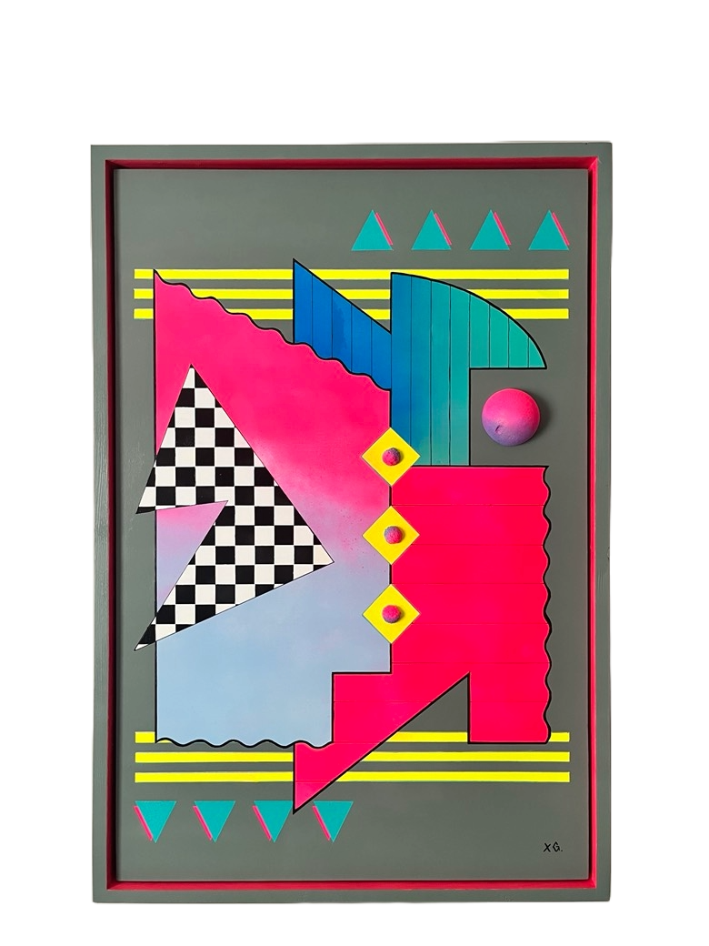 aurora. | 24x36 Mixed Media on Wood. Hand built frame.