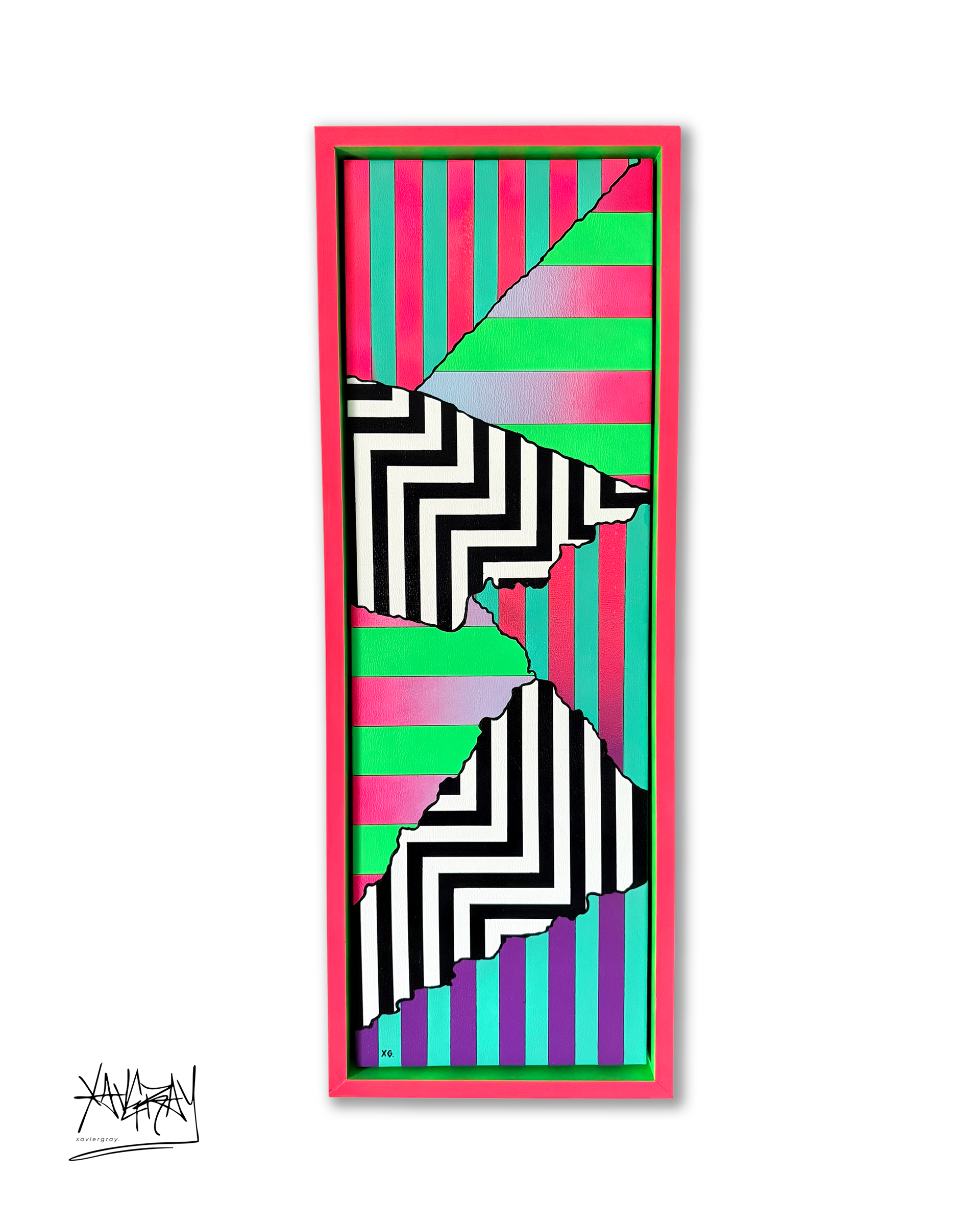 prismMirage. | 12"W x 36"H | Mixed Media | Hand Built frame