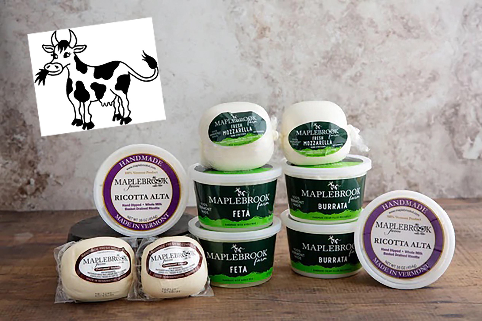 Cow illustration for Maplebrook Farms 