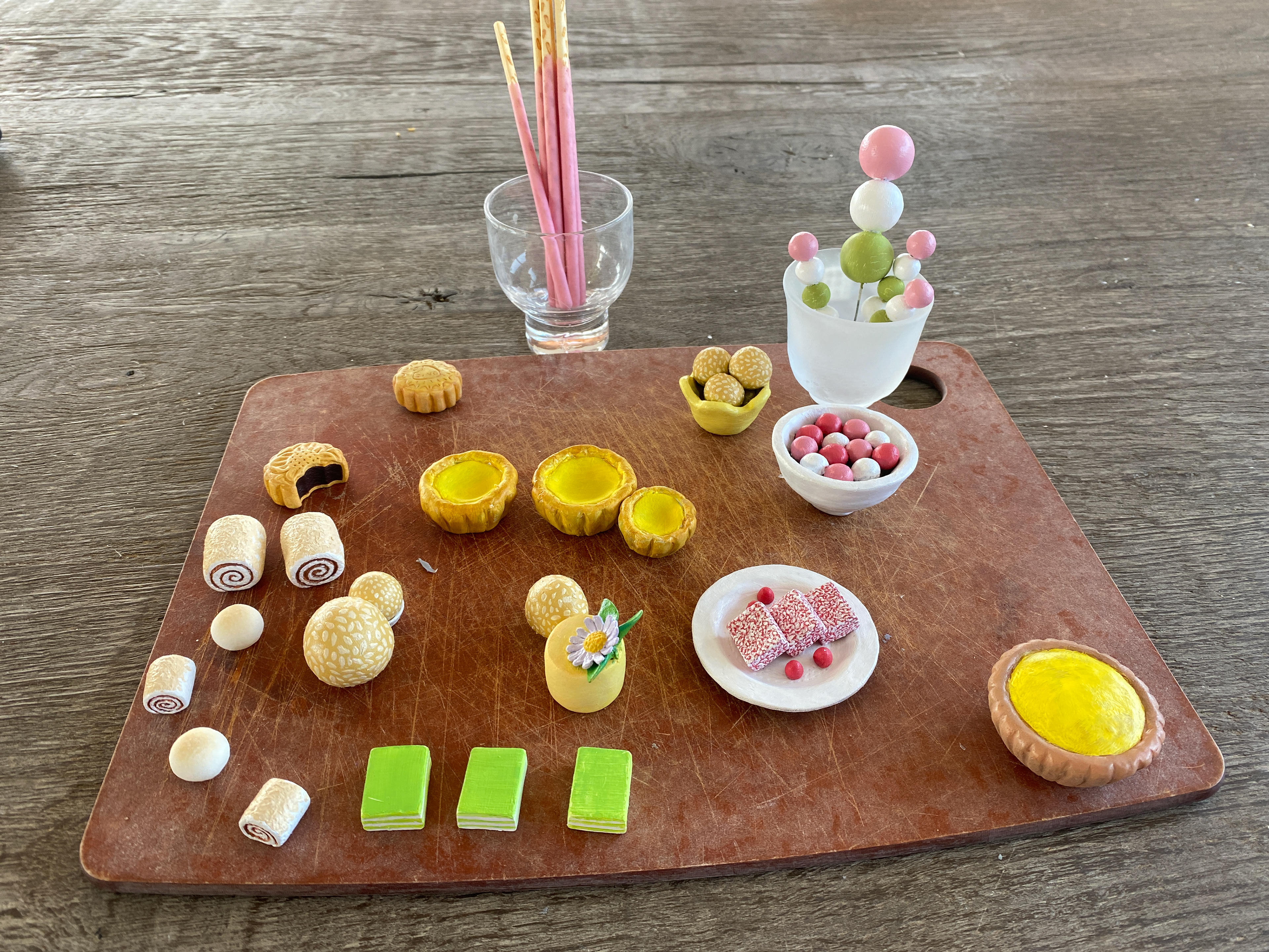 Hand-made mini Asian foods for photoshoot