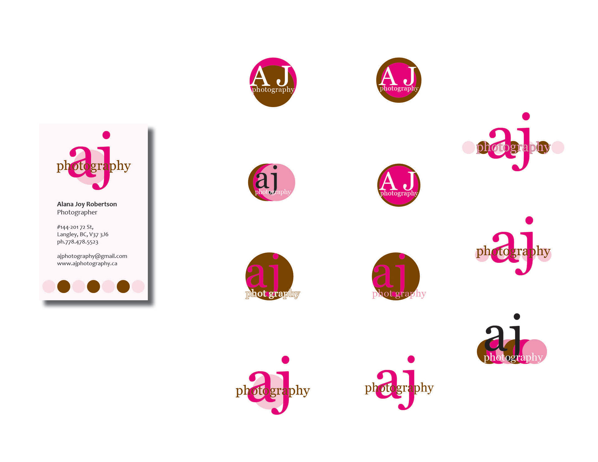 AJ Photography - logo created to promote photography business.