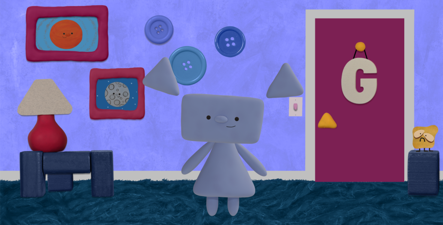 "Goo's Room" - Clay, Yarn, Found Objects, Paper, Digital