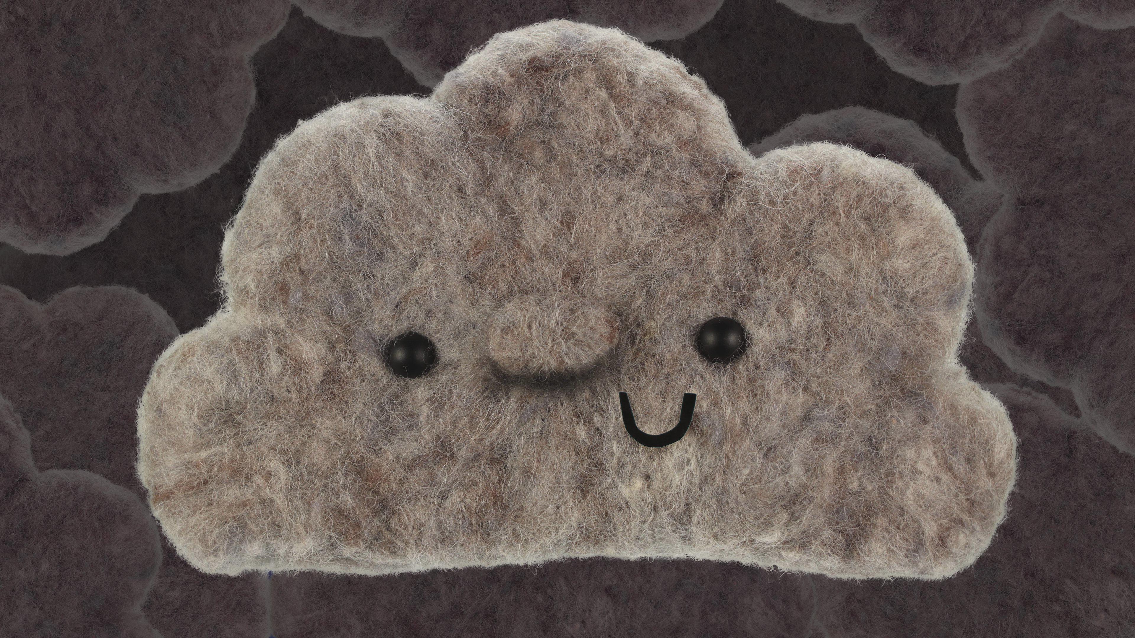 Rain Cloud - Needle Felt, plastic, paper - 2025