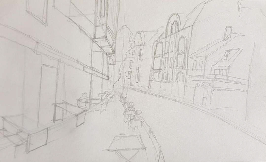 ASD Straße - 14,8 cm x 21,0 cm - Bleistift