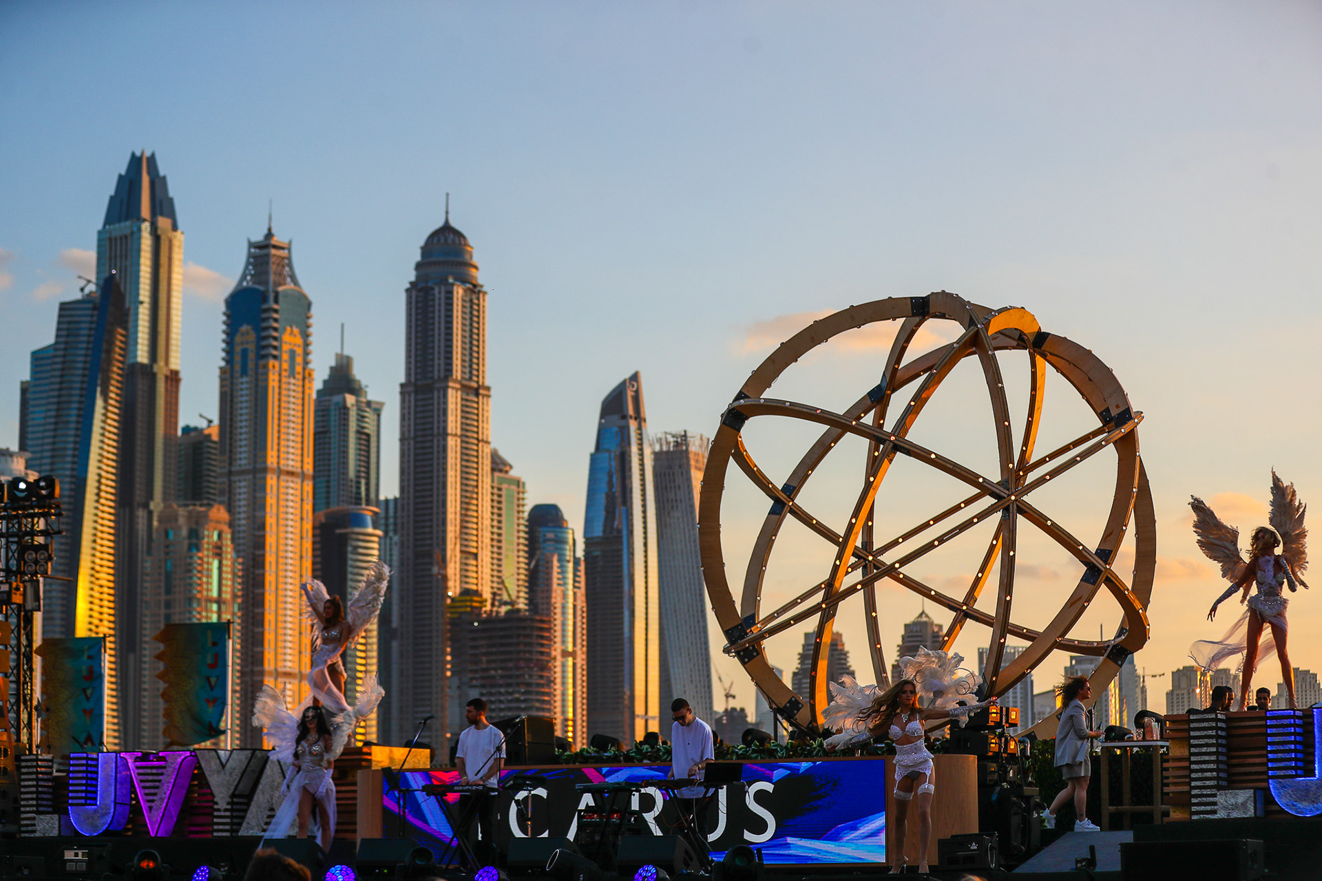 luvya festival globe Dubai stage five icarus