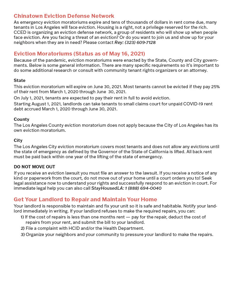 Tenant Rights Fact Sheet (2021)