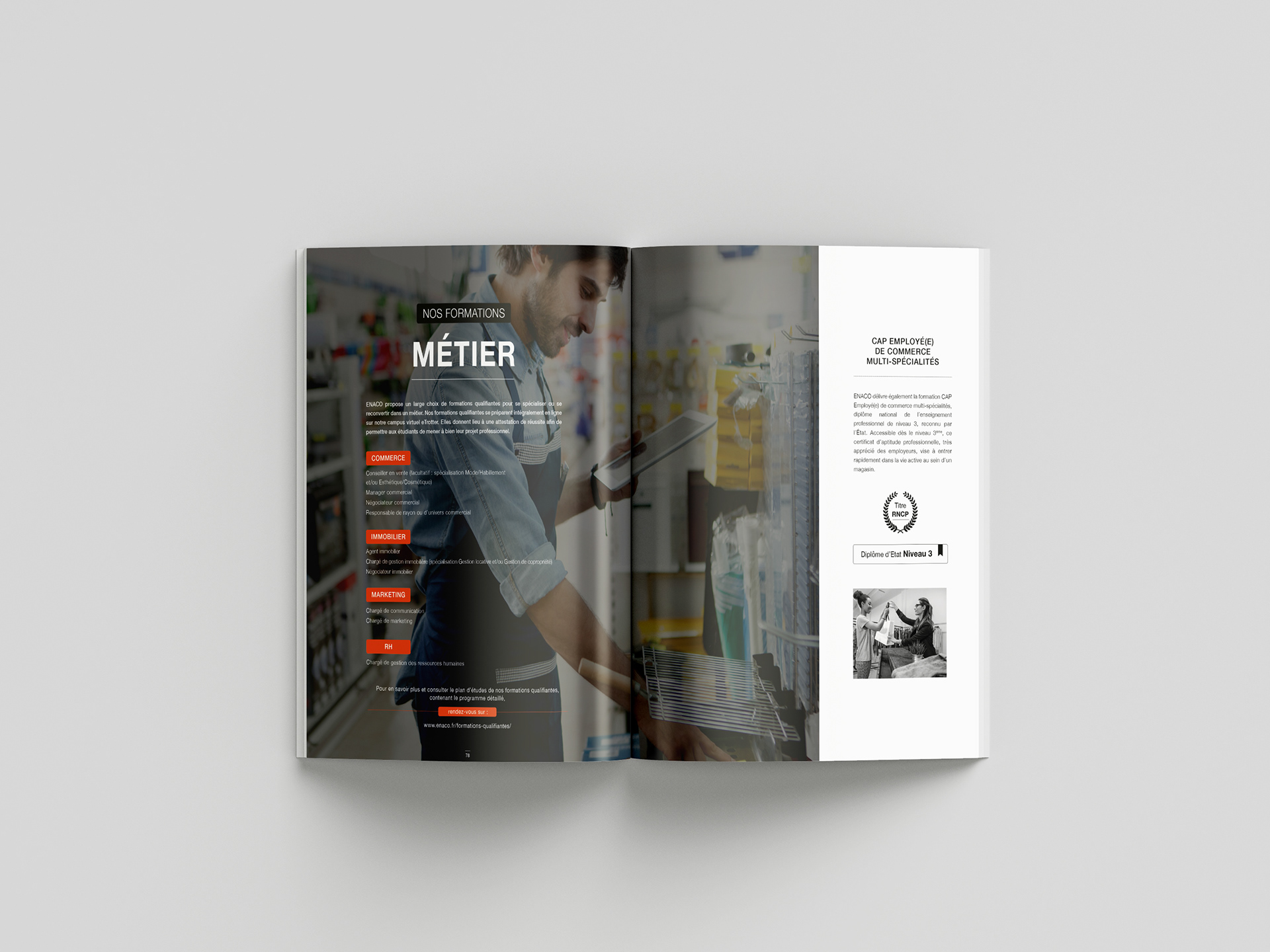 Brochure Enaco, mise en page