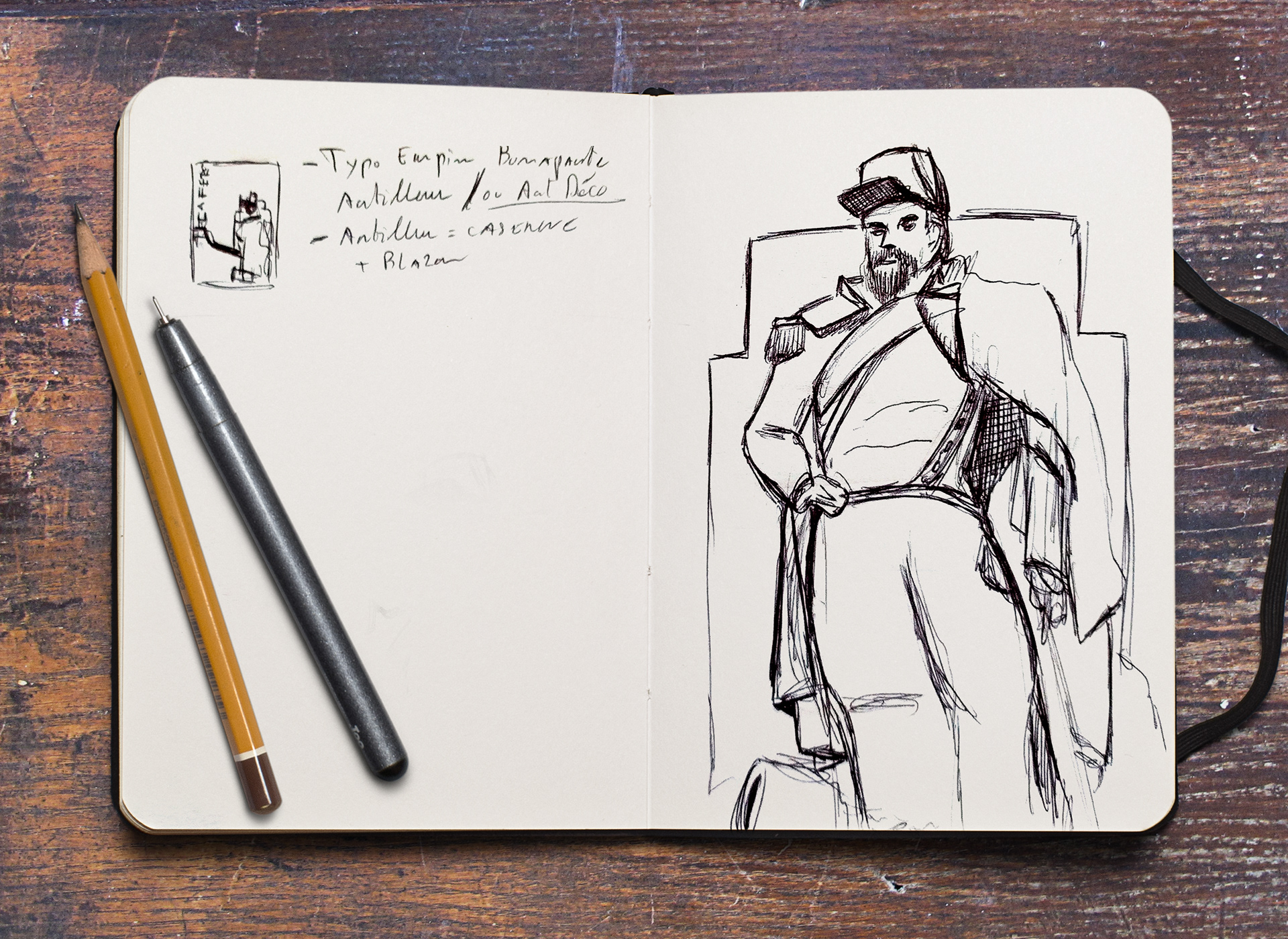 Croquis rapide afin de s'approprier le matériau