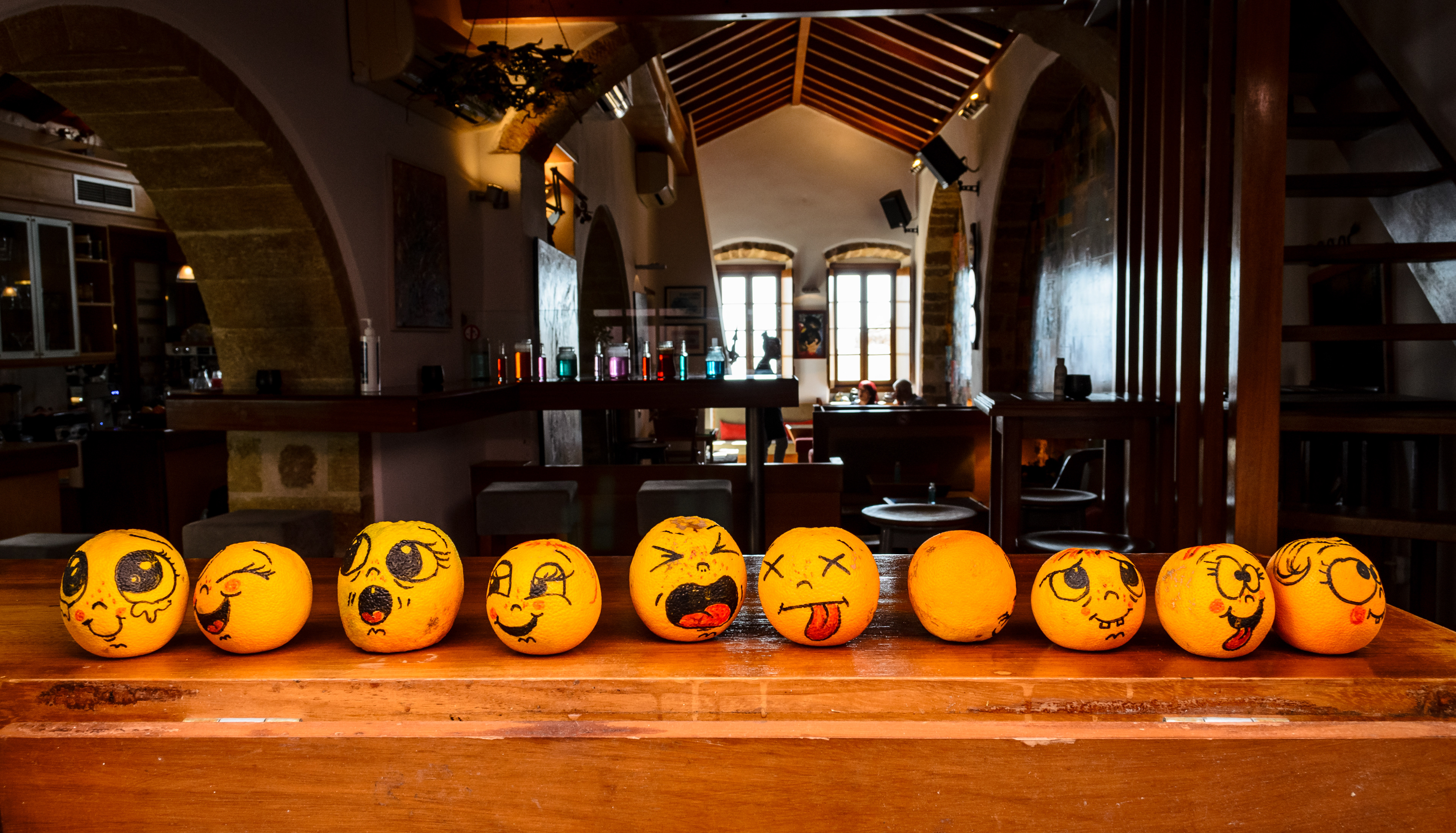 Orange faces. Monemvasia.