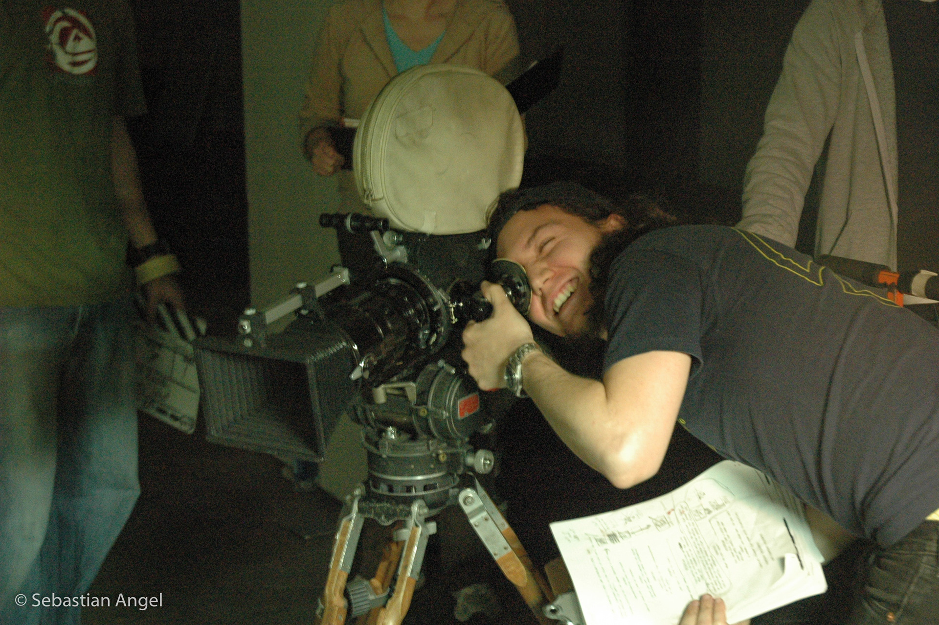 Director Sebastian Angel enjoying the process.
