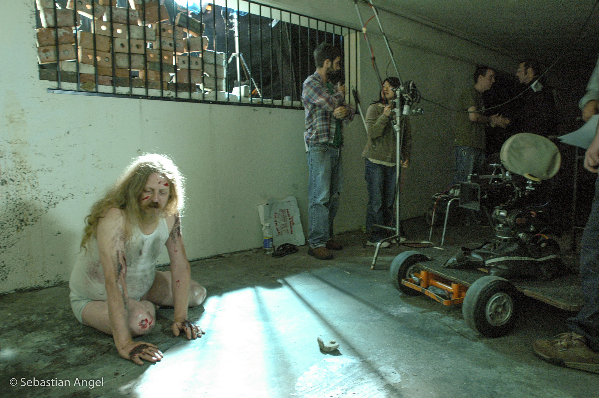 In between takes.
