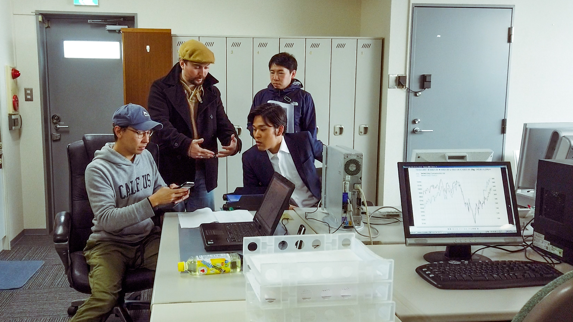 Directing the scene.