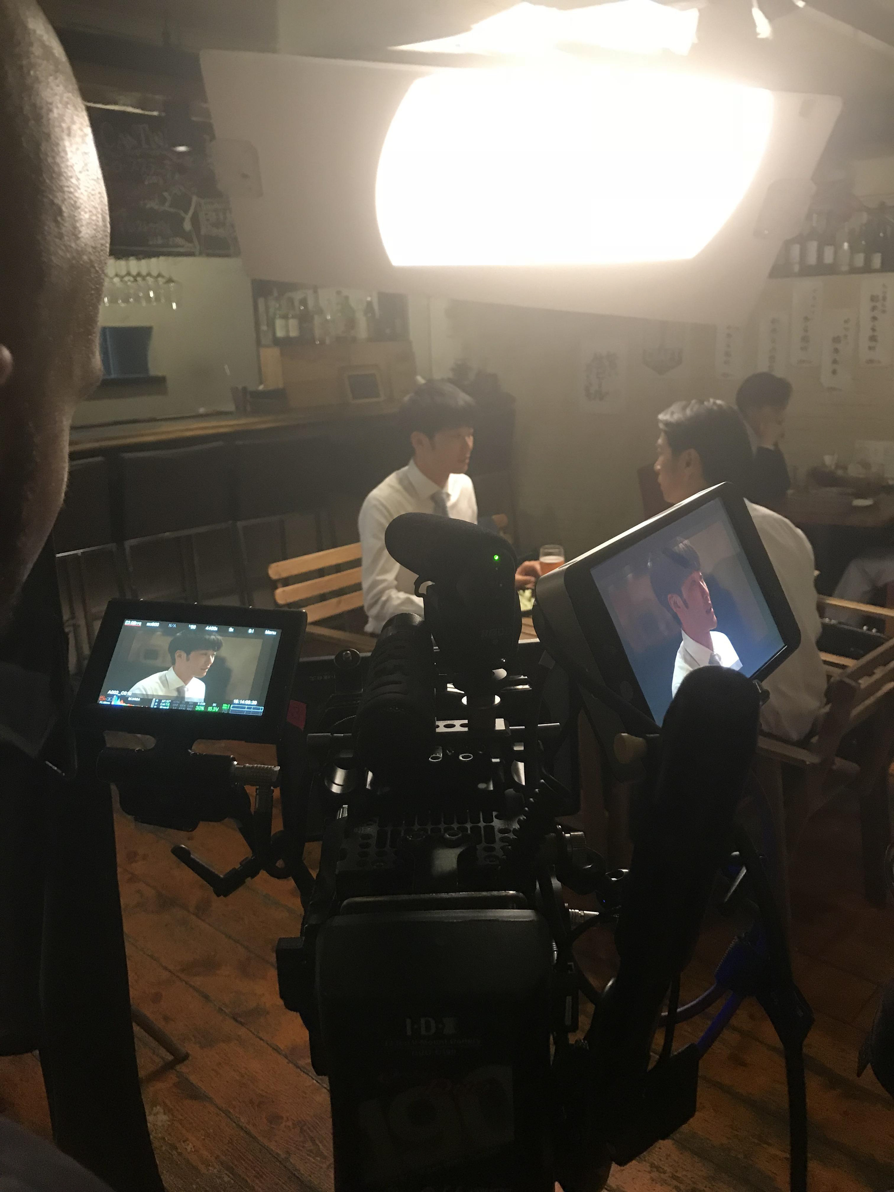 Setting up the shot with DP Hans Bobanovits.