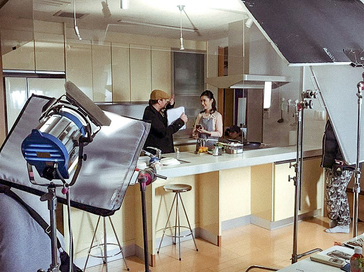 Directing the scene.