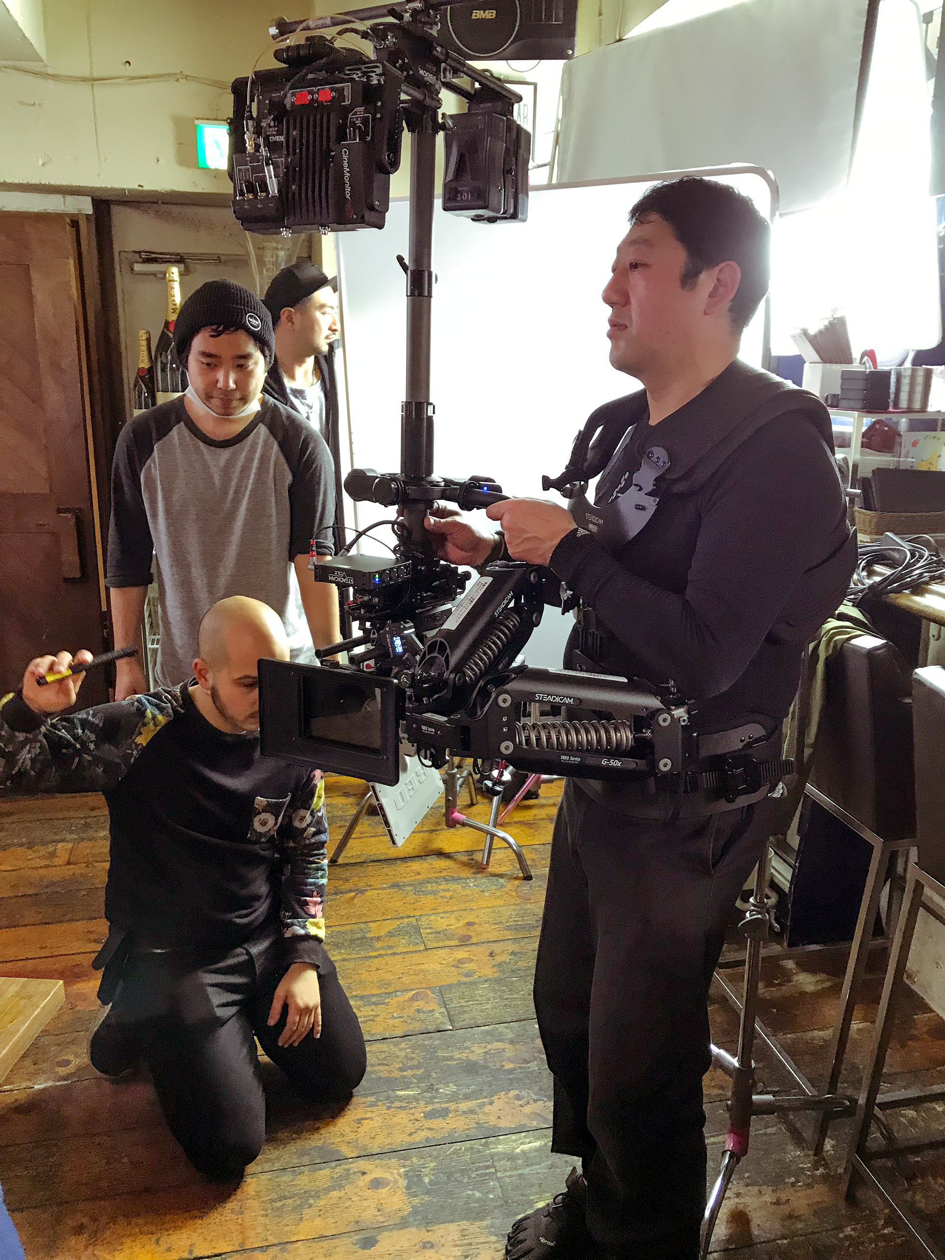 DP Hans Bobanovits and SteadyCam Op Tetsuo in their element