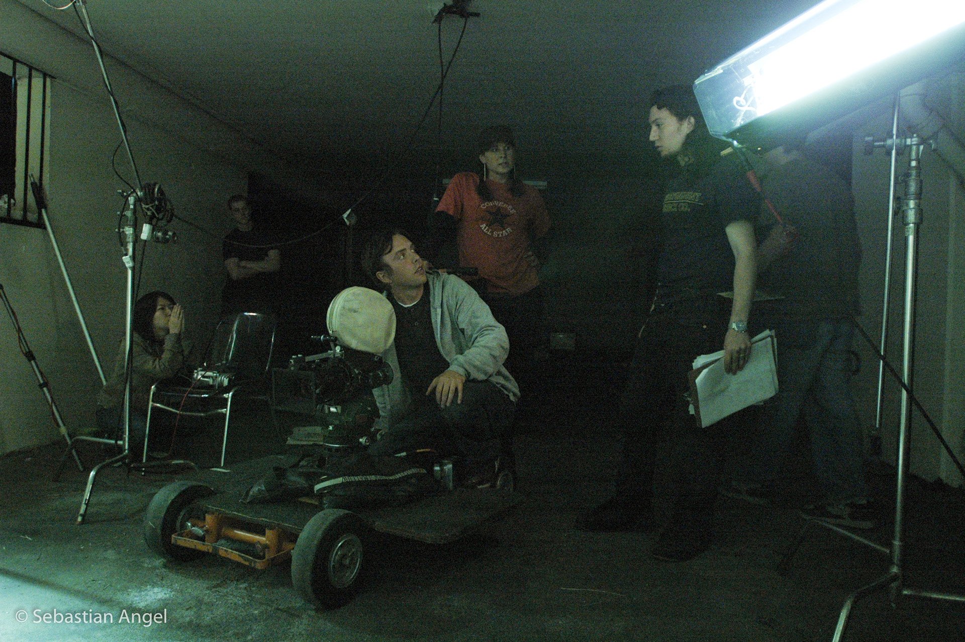 Camera Operator Jon West, DOP Shari Bailey, Director Sebastian Angel.