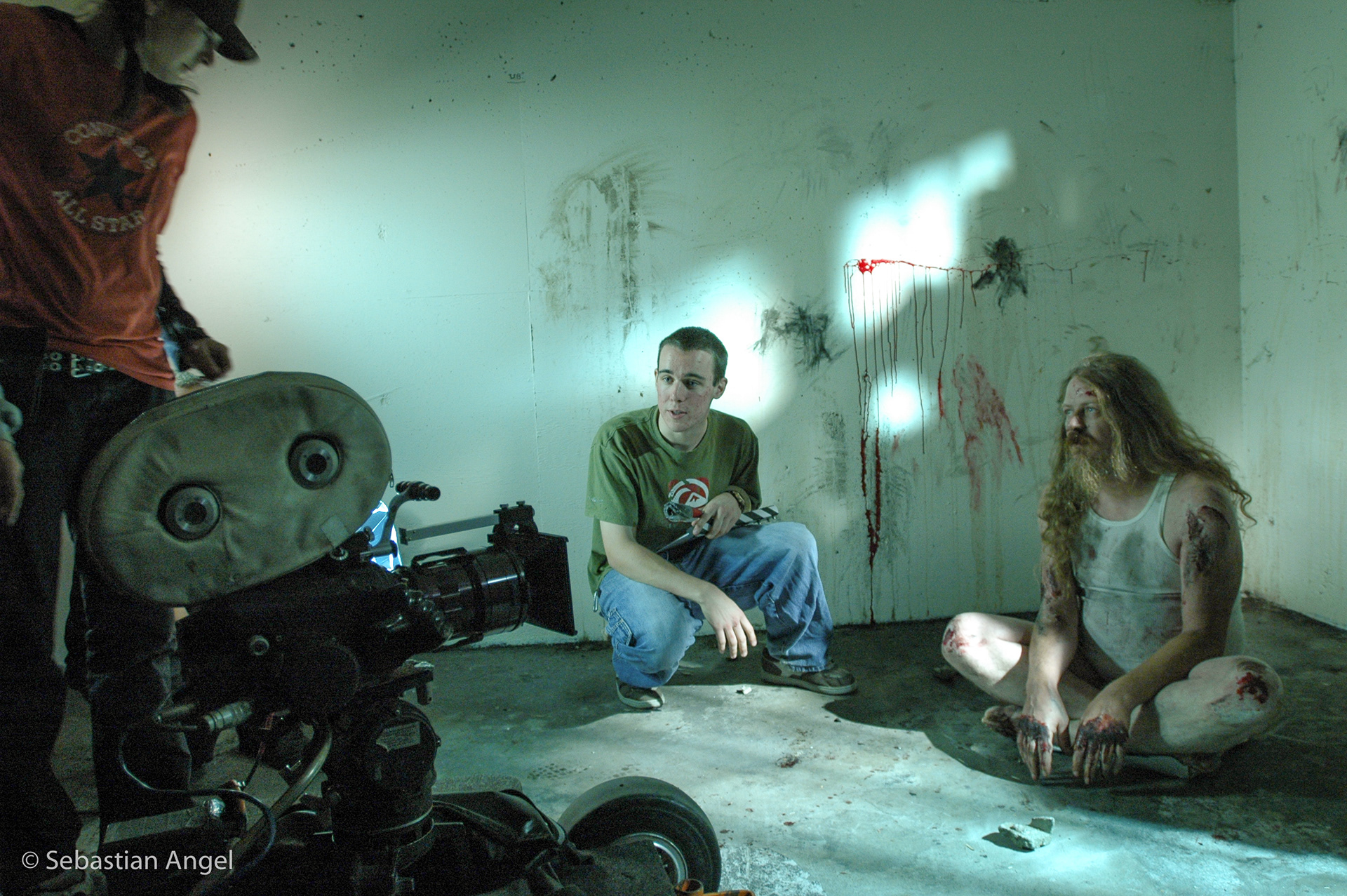 DOP Shari Bailey, 1st AD Graham Kew and Actor Norman Hirschfeldt.