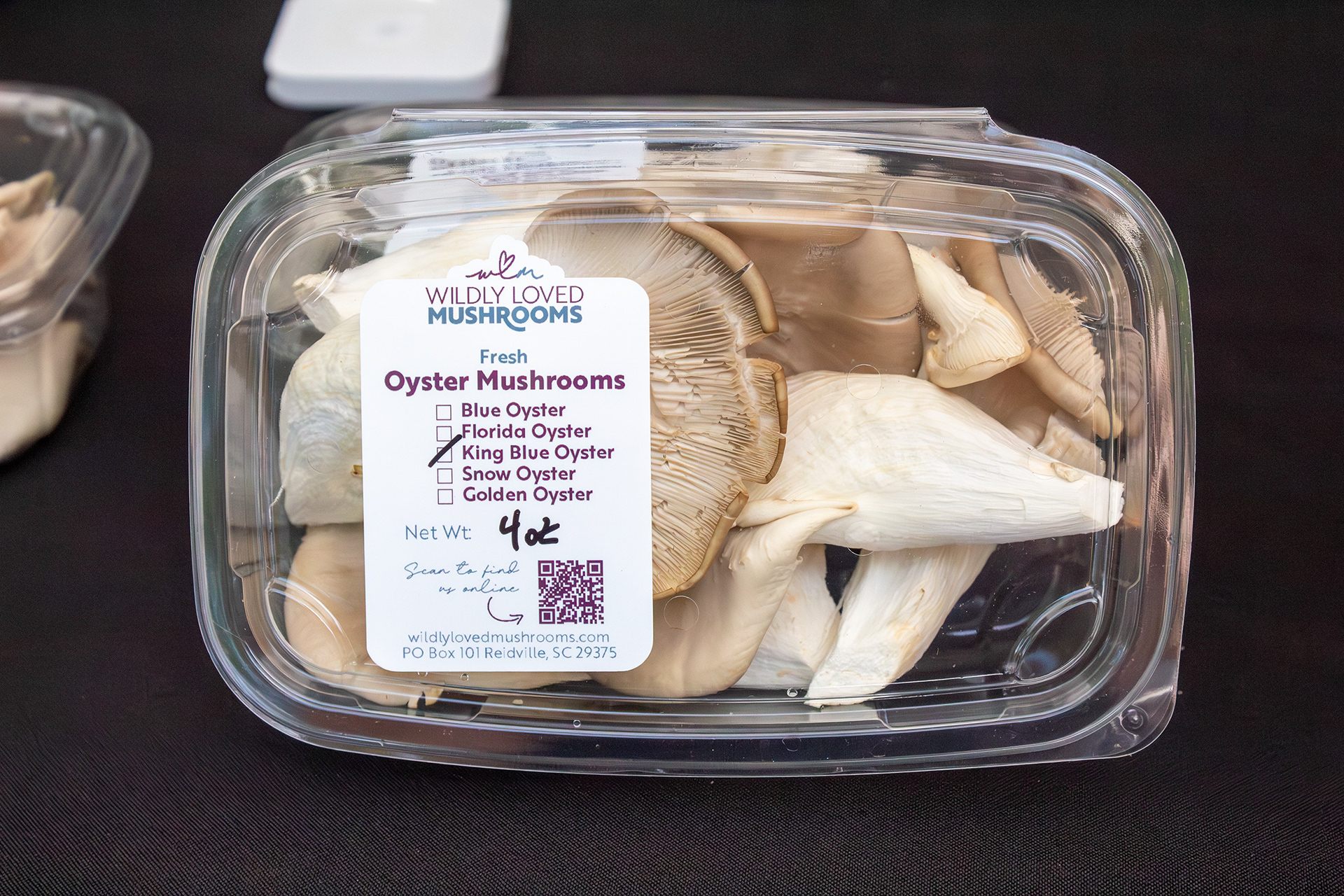 package of king blue oyster mushrooms