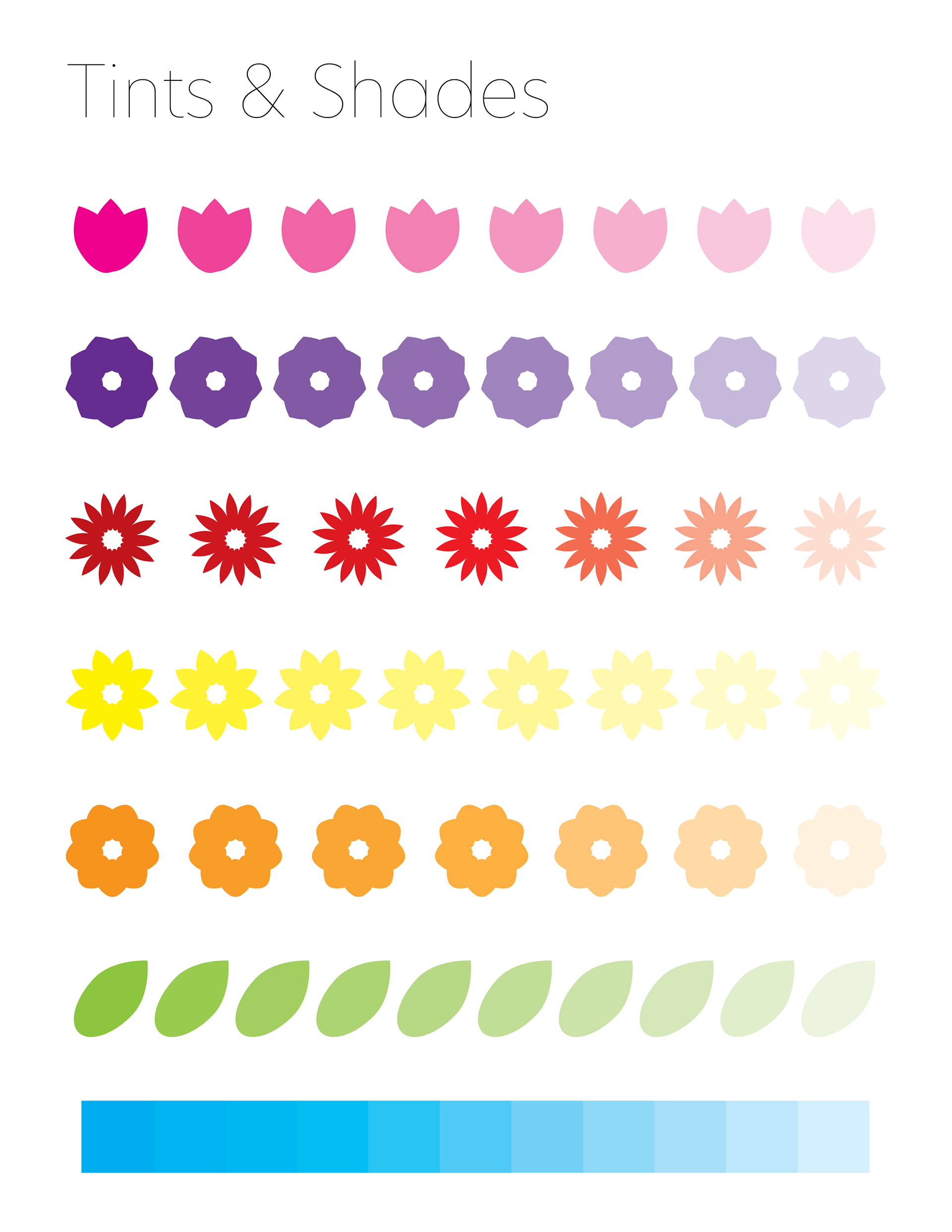 Page four of the Lil Bits Greenhouse branding folder shows tints and shades of the brand colors.