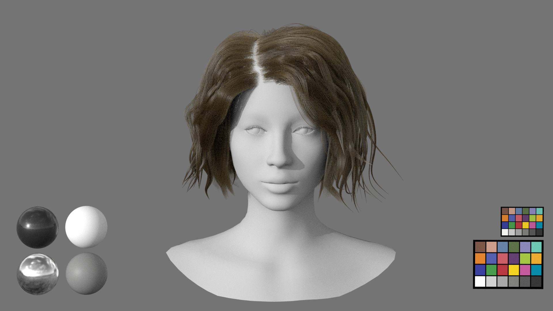 Hair prior to breaking up the clumps.