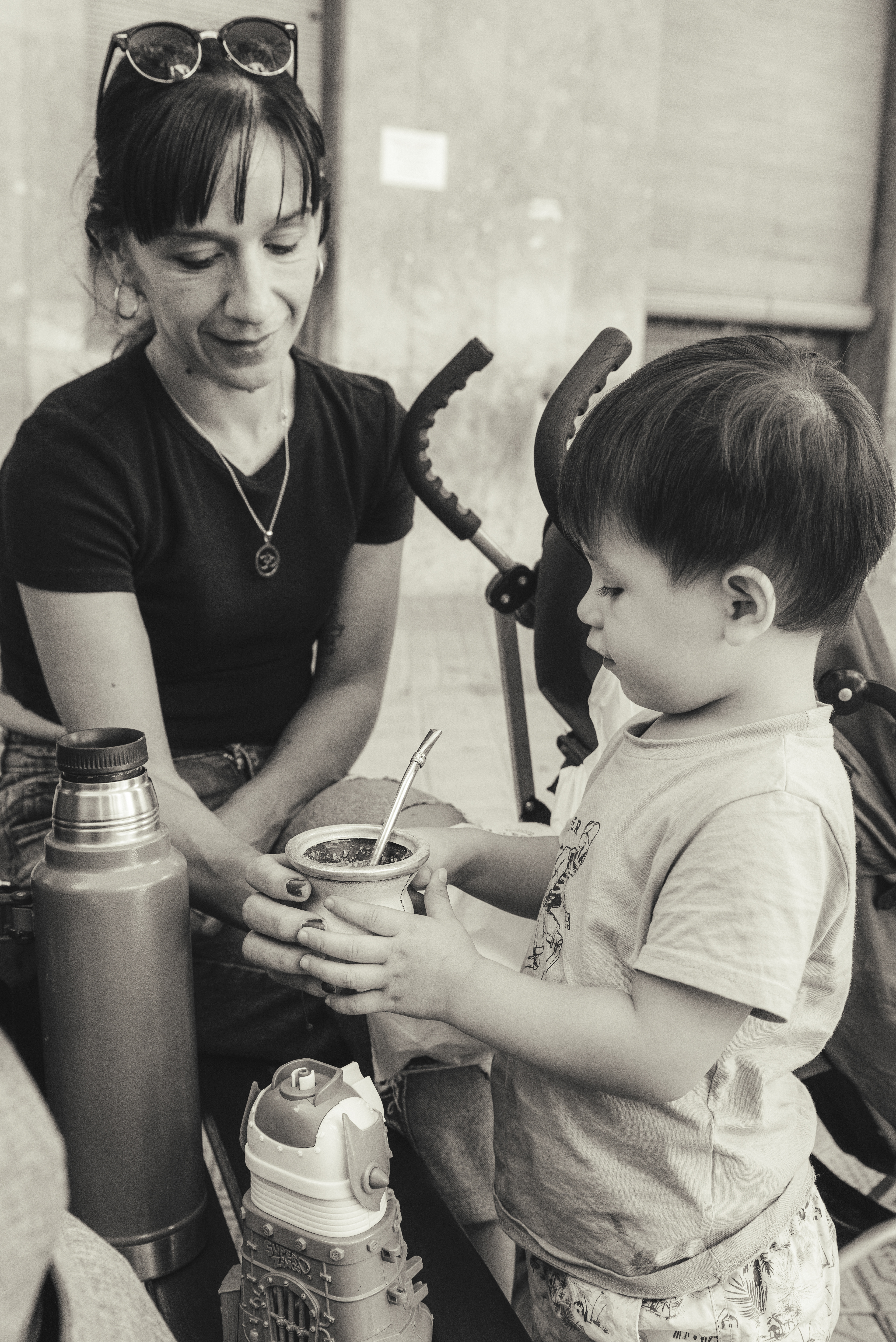 Paula Bravo and her youngest kid, Álvaro.