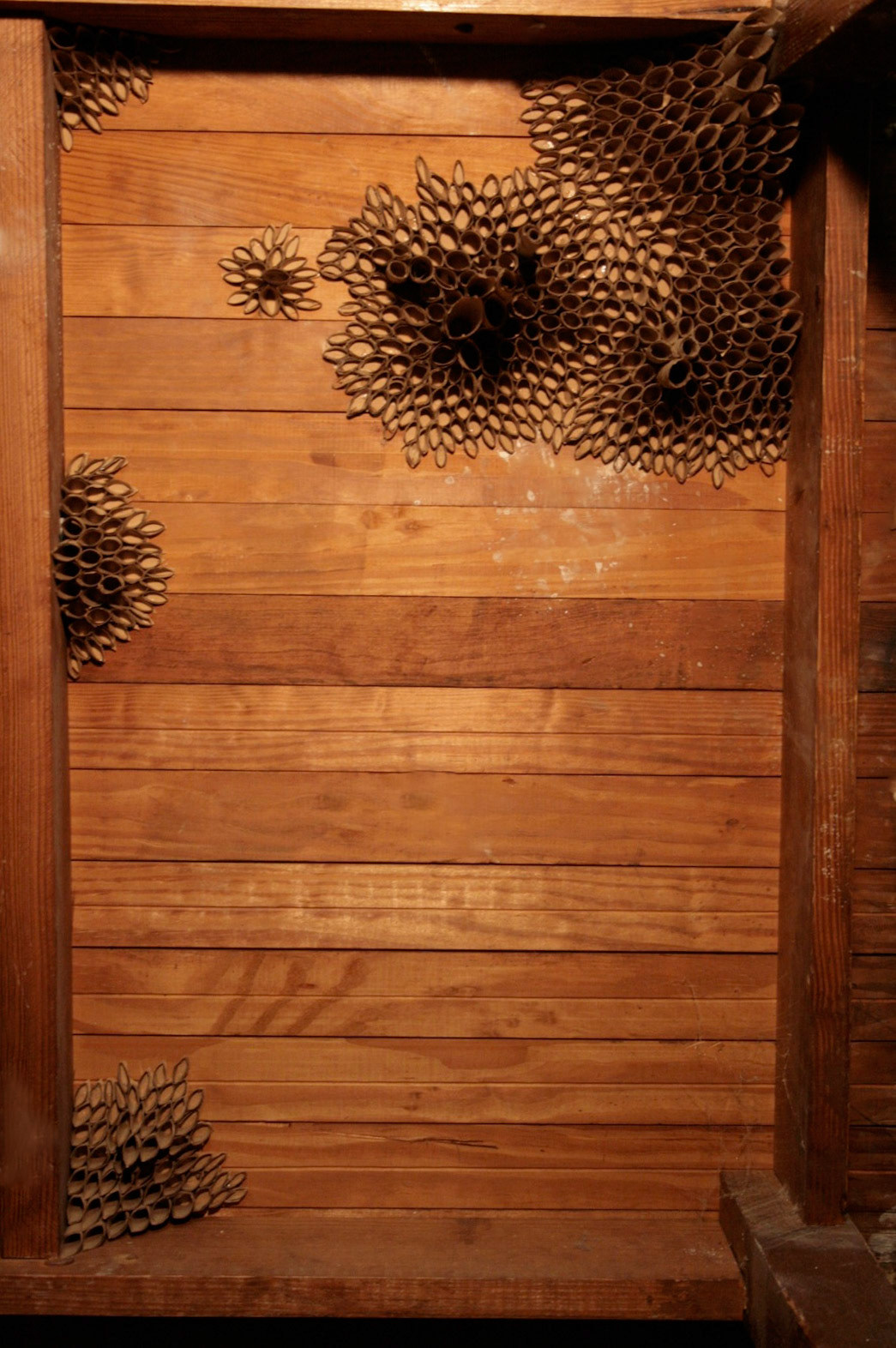 3D II - Common Materials, paper bags, covert installation, underside of worktable