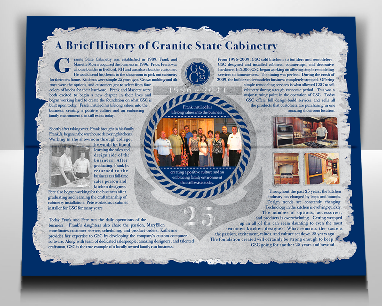 nautical theme company history brochure inside design