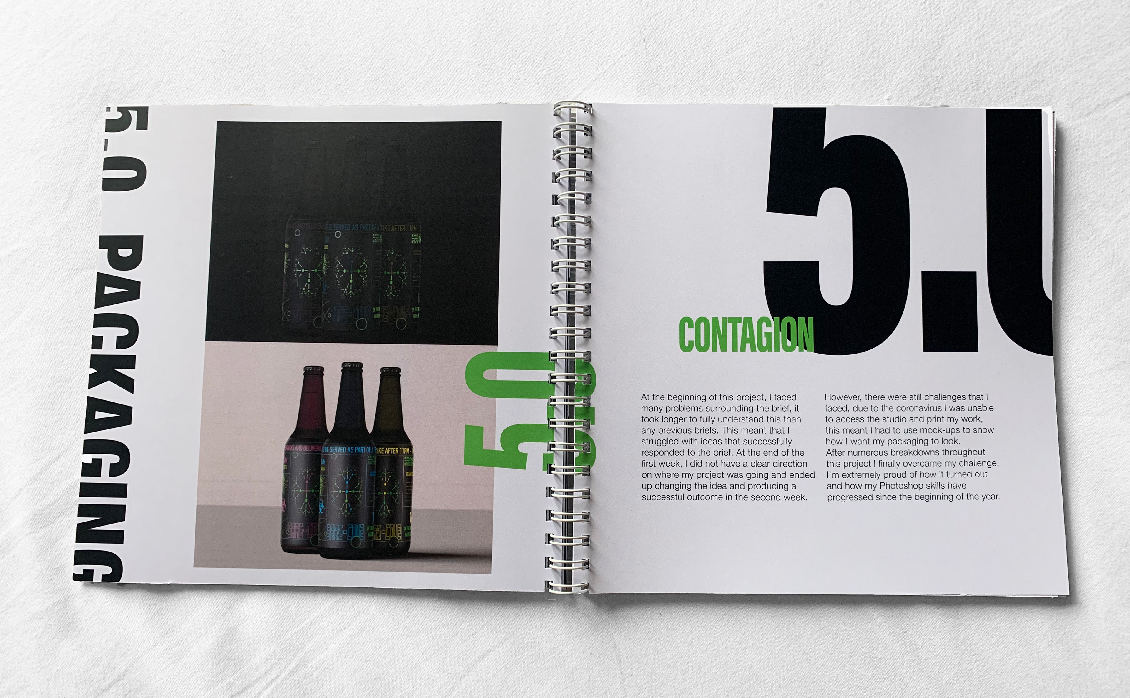 Spread for year 1 Packaging project.