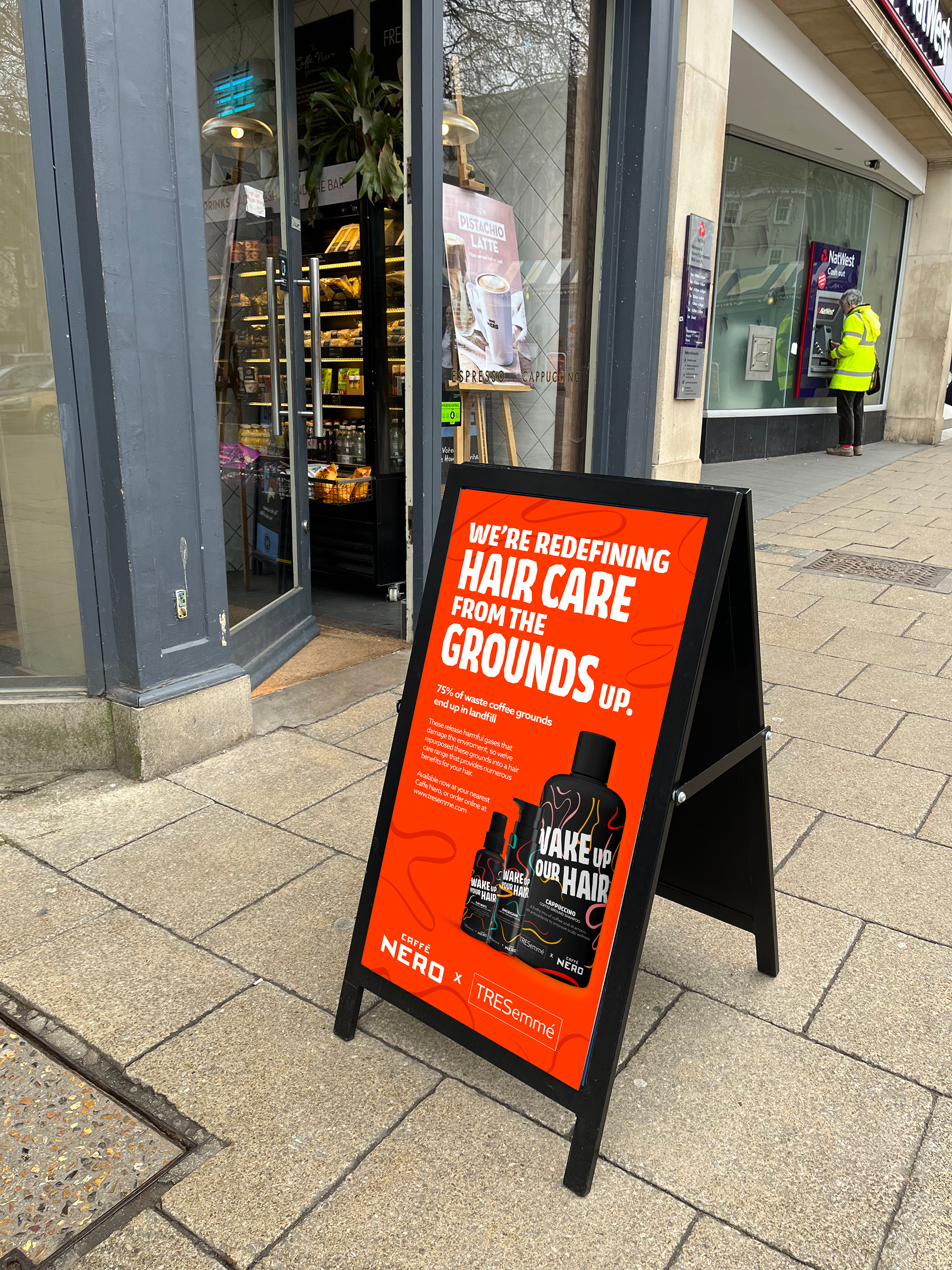 Advertising outside Caffè Nero