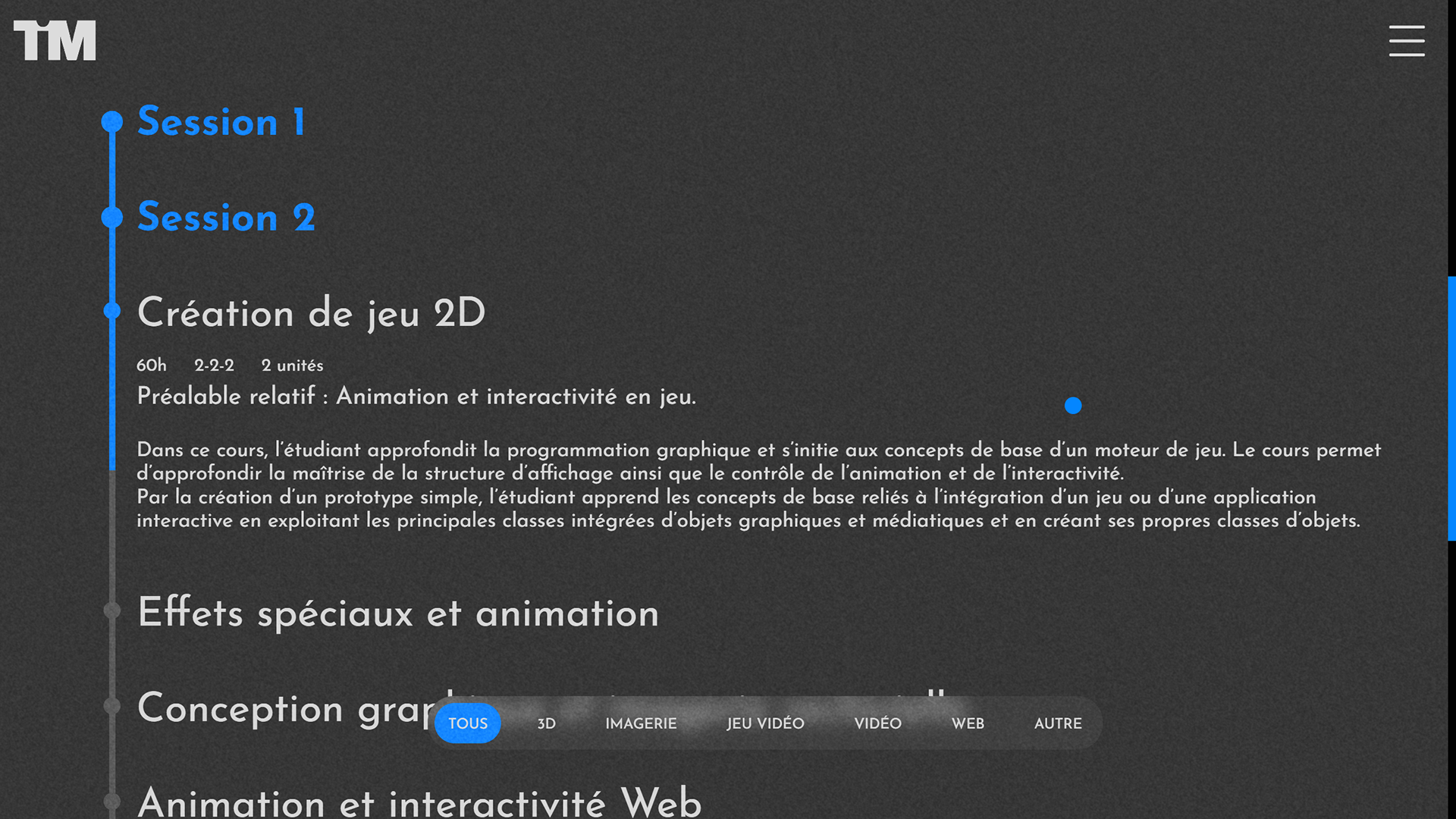 Section cours