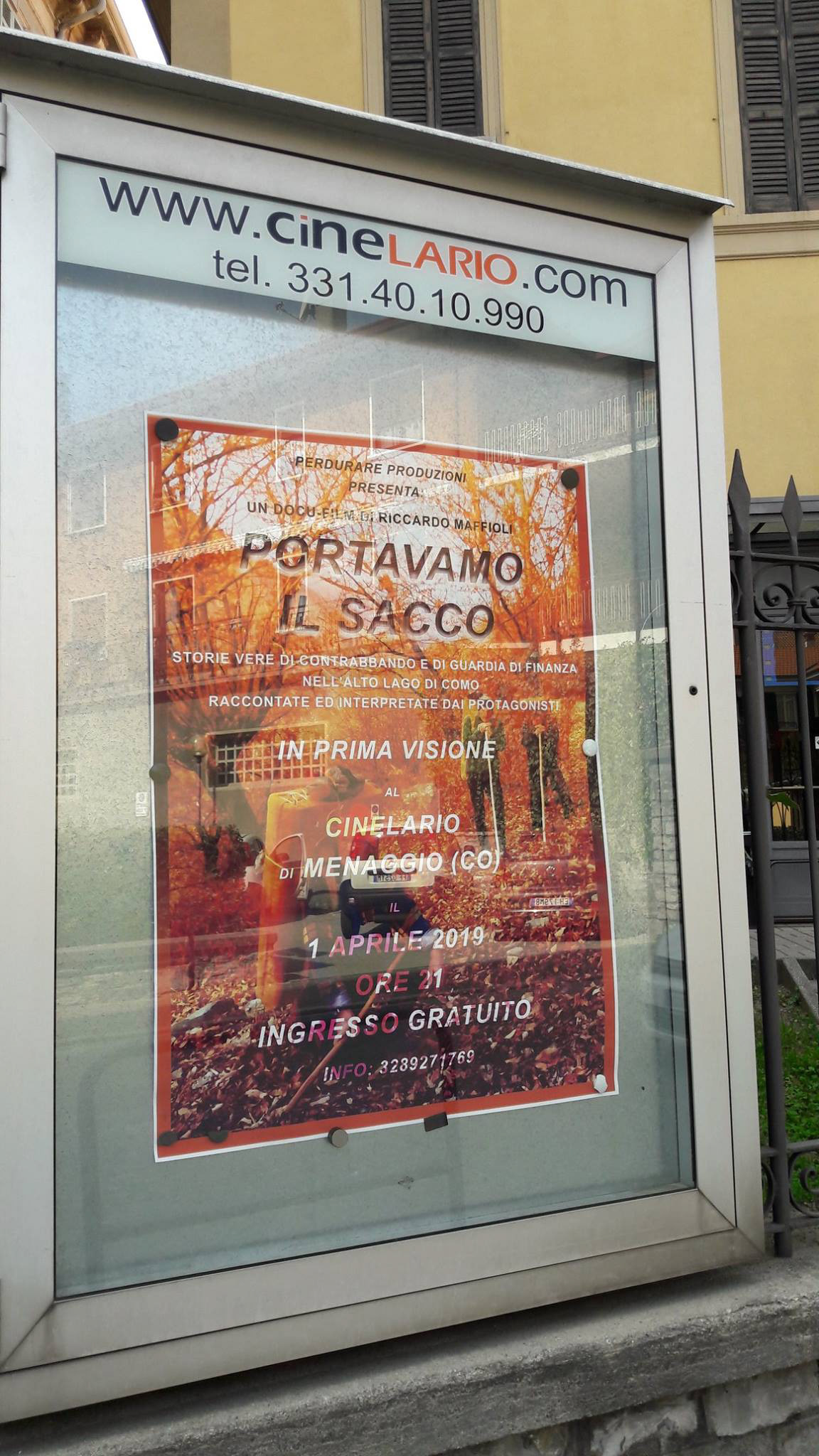 Qui sotto la serata della prima visione a Menaggio 1 aprile 2019