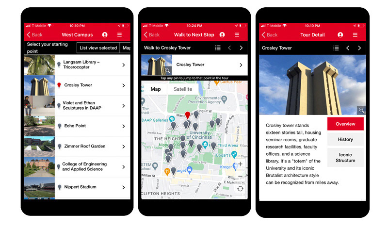 Campus Tour Mobile Screens