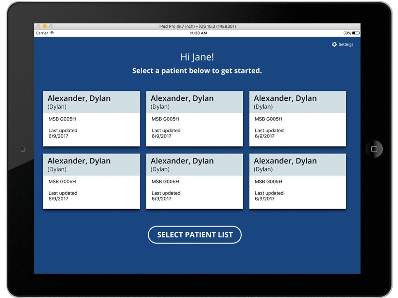 Patient List Page