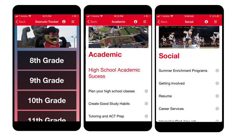 Future Bearcats Mobile Screens
