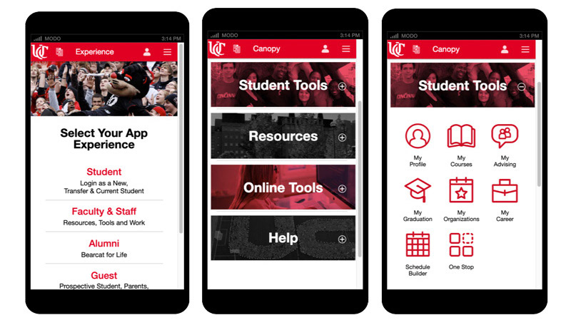 Persona screens for app
