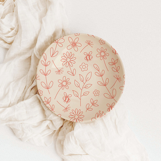 Patterndesign - Summer Bees - monochrome