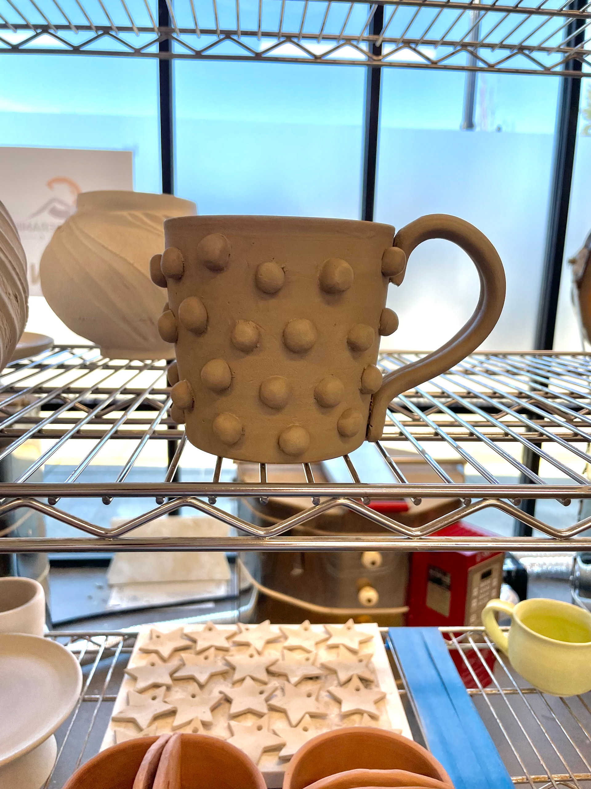 Dot Mug: I got the idea for this while falling asleep one night. I thought that having a bubbly exterior of a mug would really itch my brain.