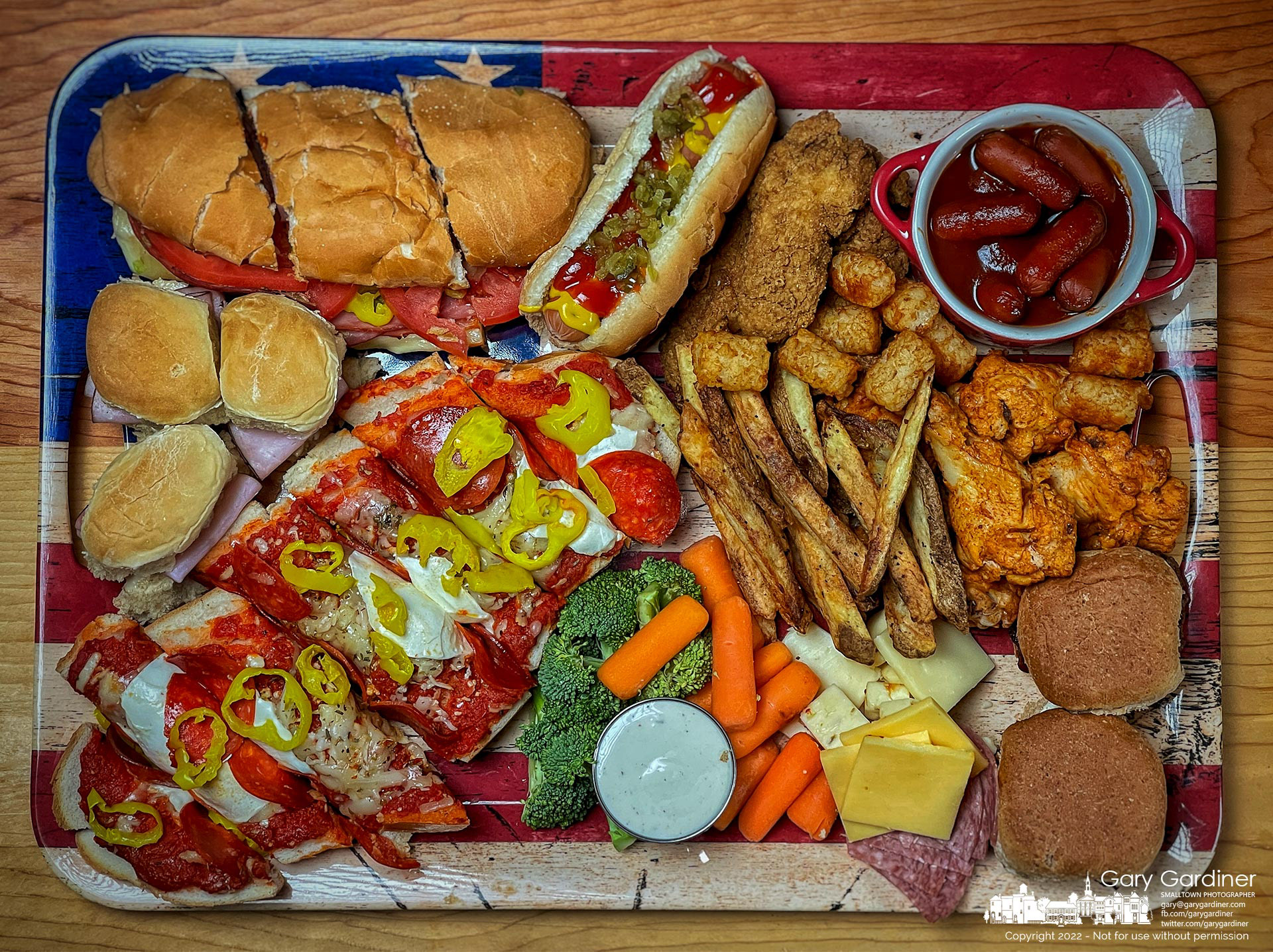 All the food groups are represented in this tray of snacks prepared for consumption during Sunday's Super Bowl. My Final Photo for Feb. 13, 2022.