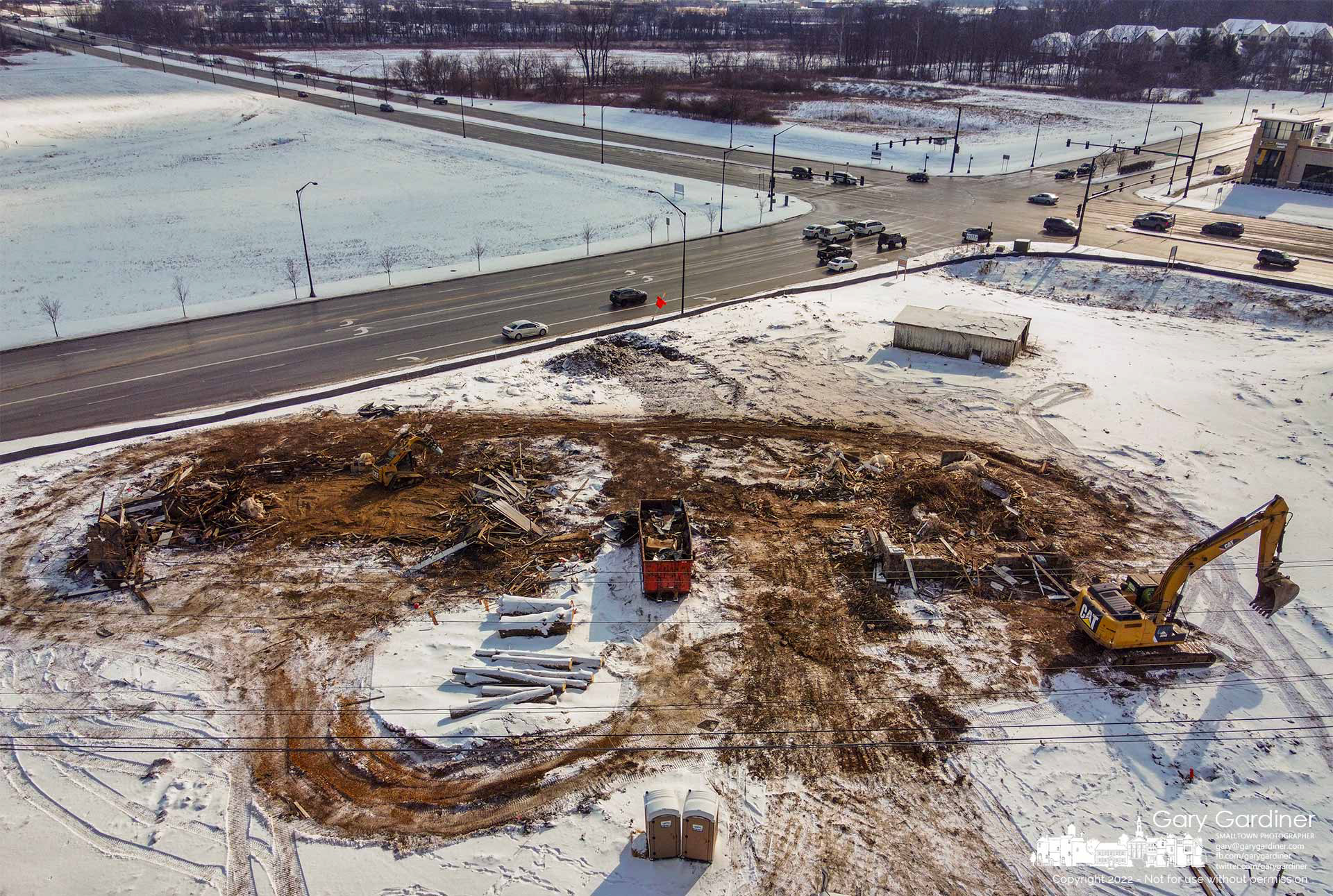 Rubble from a house and barn are all that remain after the two buildings were demolished at Worthington and Polaris Parkway to make way for a new Sheetz convenience store and gasoline station. My final Photo for Jan. 25, 2022.