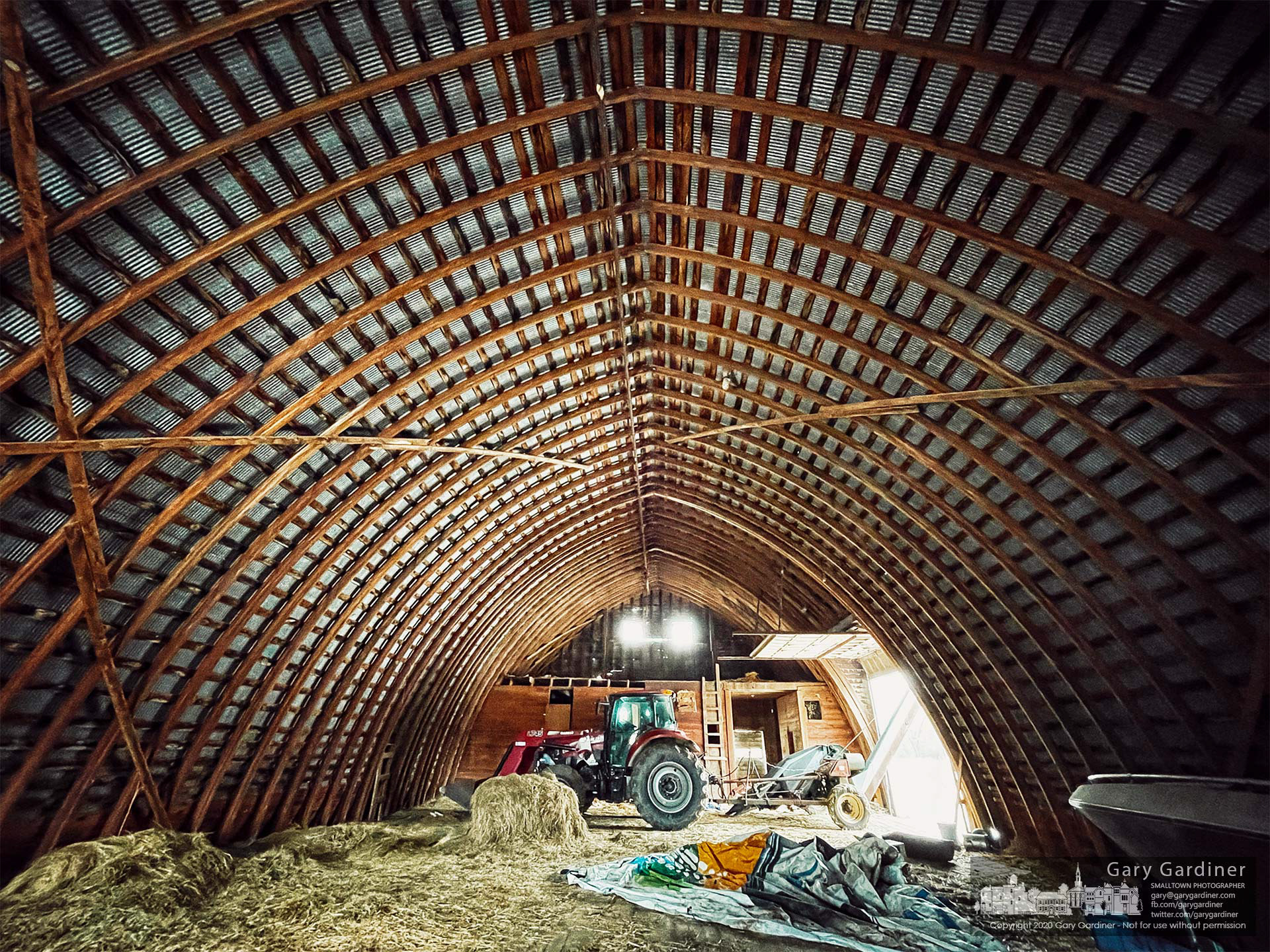 The barn at the Braun Farm sits almost empty with little hay and grains and only a few implements used for farming. My Final Photo for Jan. 18, 2021.