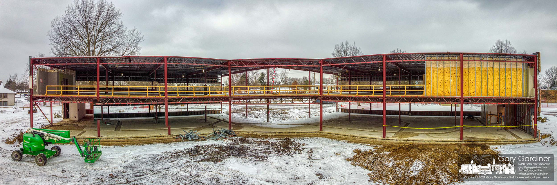 The interior of the building that will become the new Westerville Police station sits empty as the first stage of construction required removing the original structures. My Final Photo for Feb. 19, 2021.