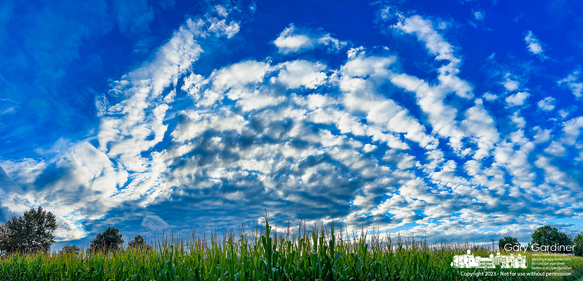 Early evening clouds cast shadows over he corn field along Collegeview near The Point at Otterbein. My Final Photo for September 12, 2023. https://bit.ly/3EBP6Kz