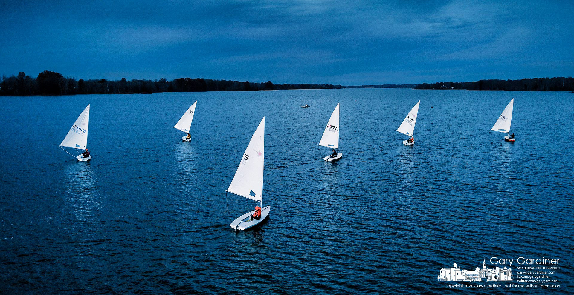 Sailors enjoy an afternoon of racing across the open waters of Hoover Reservoir despite the cool and cloudy weather. My Final Photo for Nov. 20, 2021. 