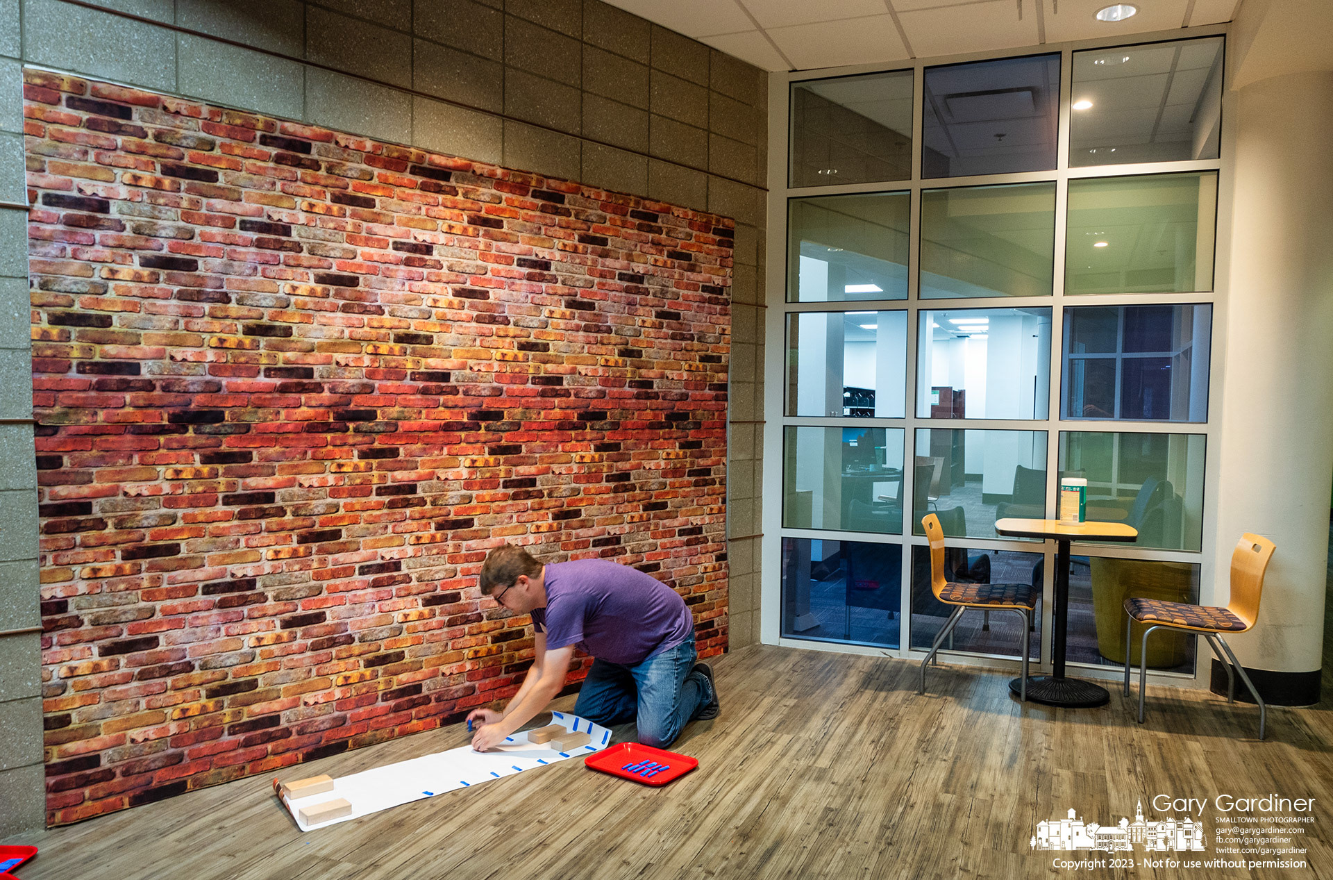 The Westerville Library gets an early start decorating for its Wizards and Wands Halloween celebration with one of the first changes to convert the library into a Hogwarts-style venue is modifying usually bright hallways into looks more like the halls of a wizard's lair. My Final Photo for September 18, 2023. https://bit.ly/3PradV1