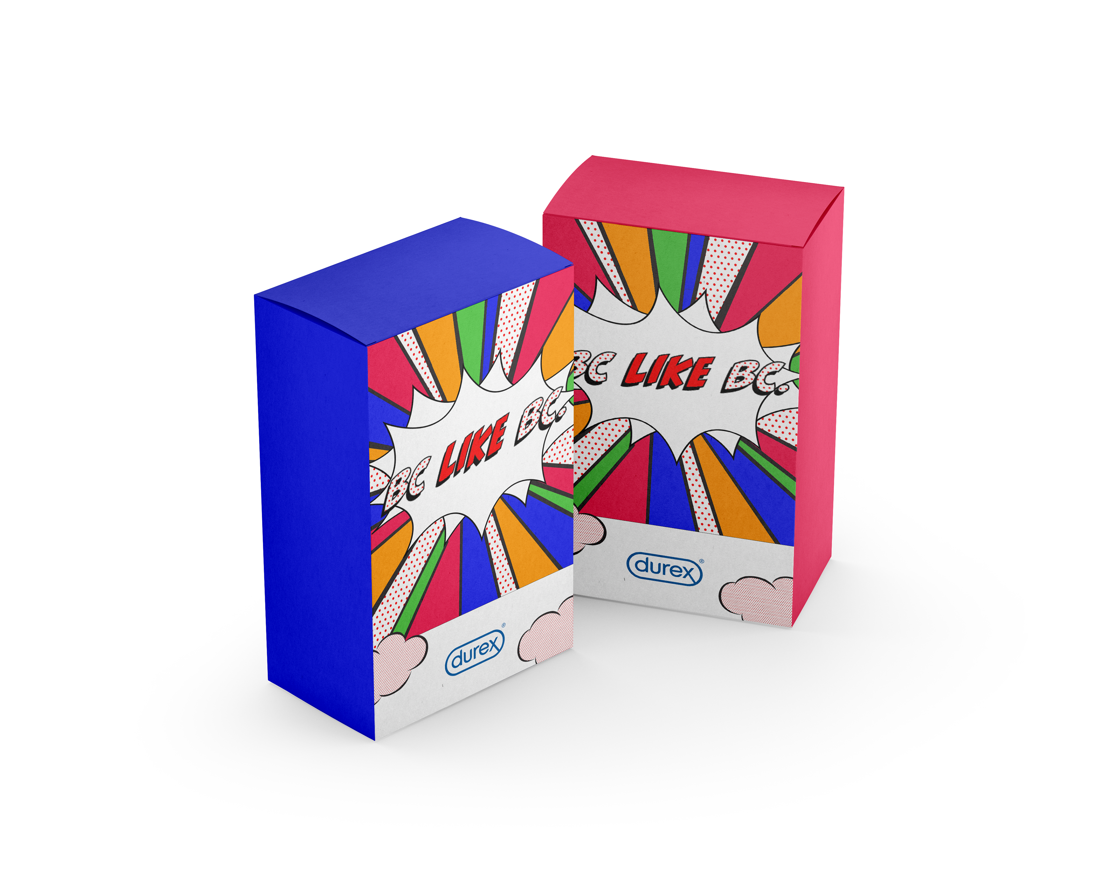 Mockup of condom boxes from the vending machine