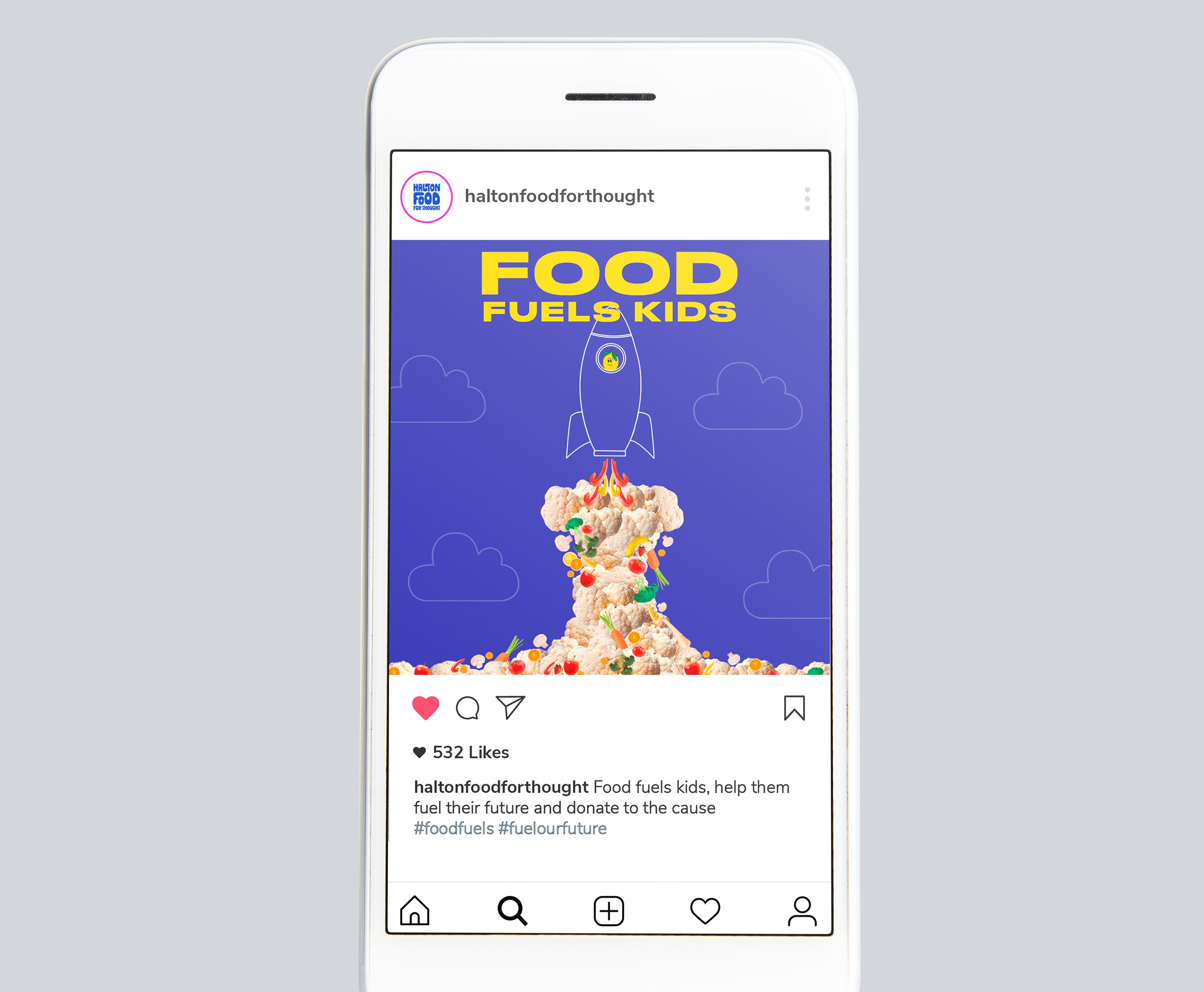 Mockup of a social post for Instagram