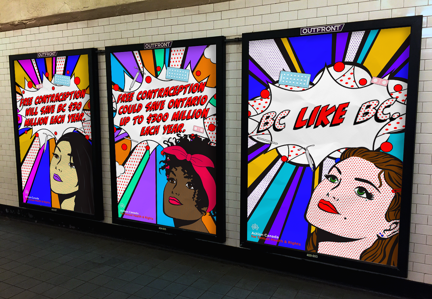A series of Pop Art posters, mocked-up as OOH ads, and created using Adobe Illustrator and Photoshop